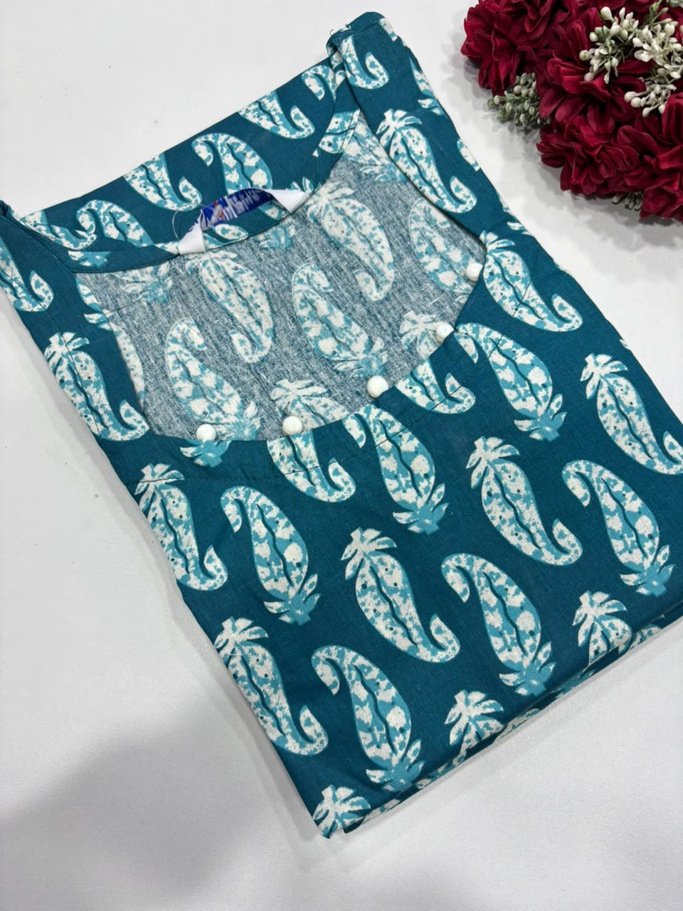 SS7828 Kalamkari Printed Cotton Kurti