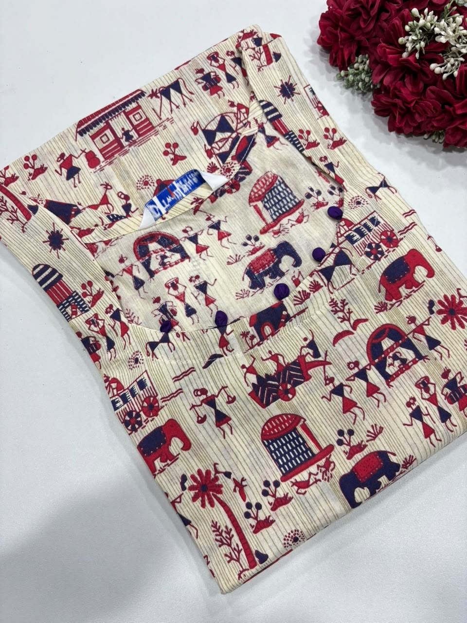 SS7829 Kalamkari Printed Cotton Kurti