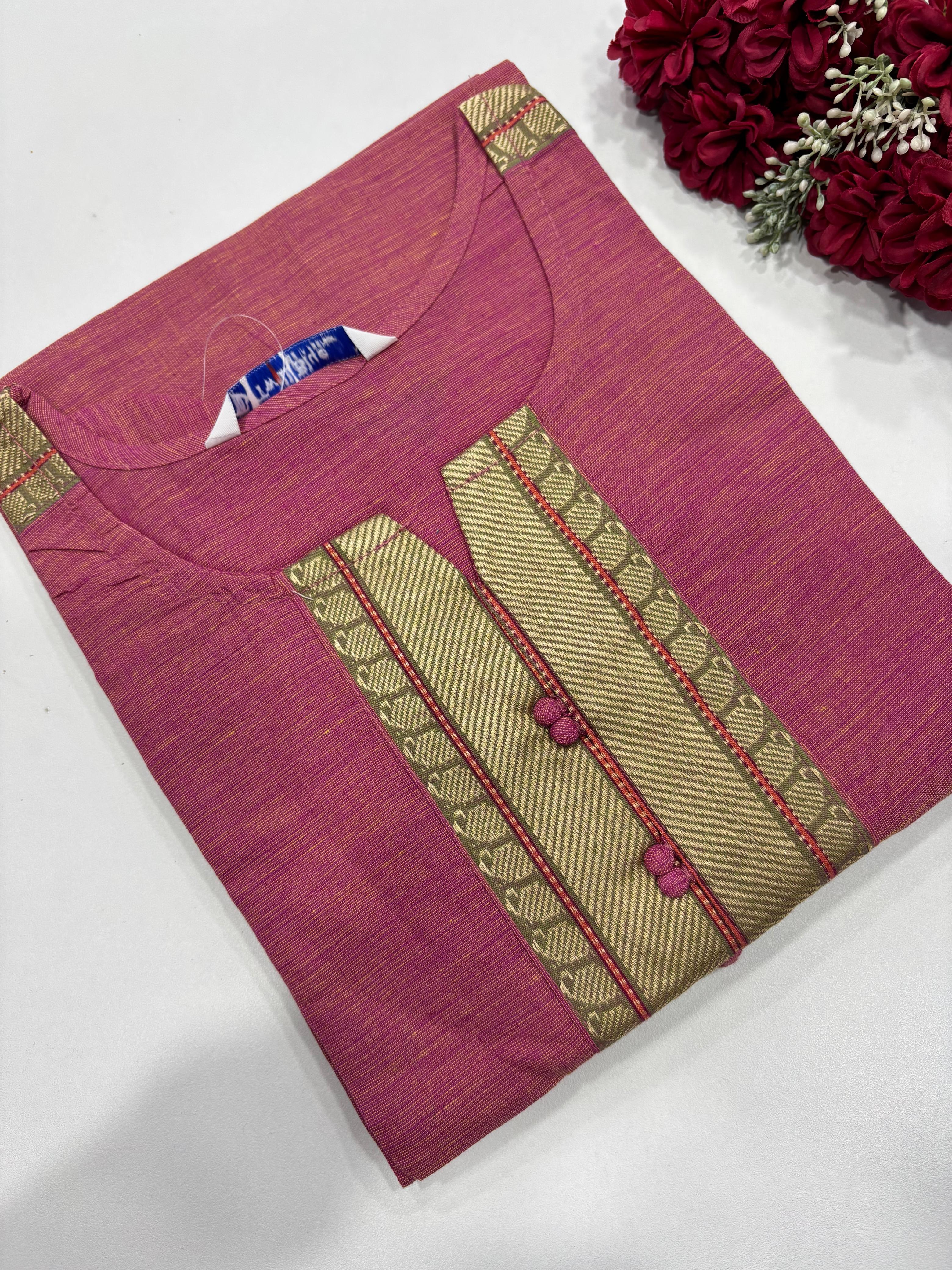 SS7861 Chettinad Cotton Side Open Kurti
