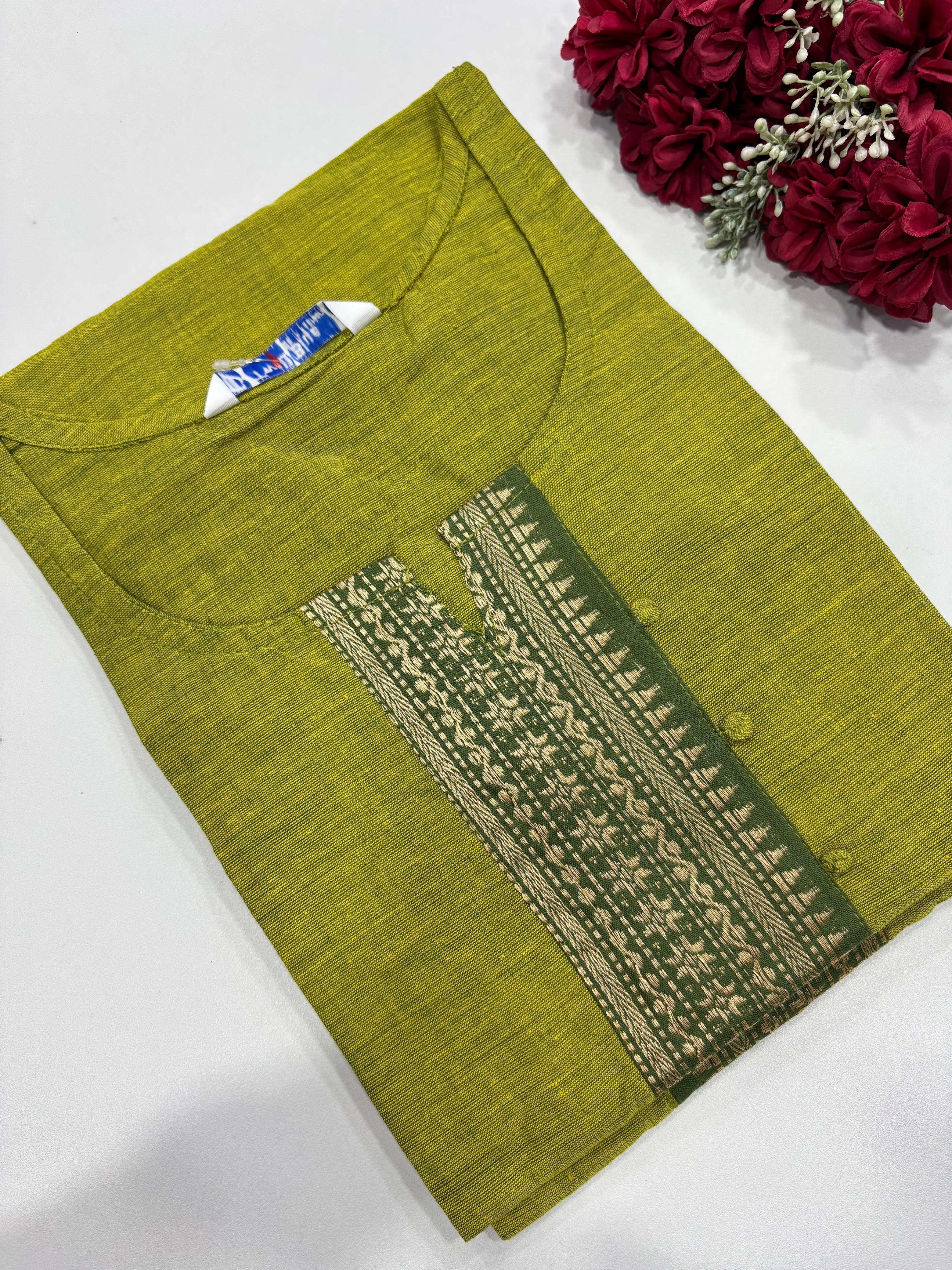 SS7867 Chettinad Cotton Side Open Kurti