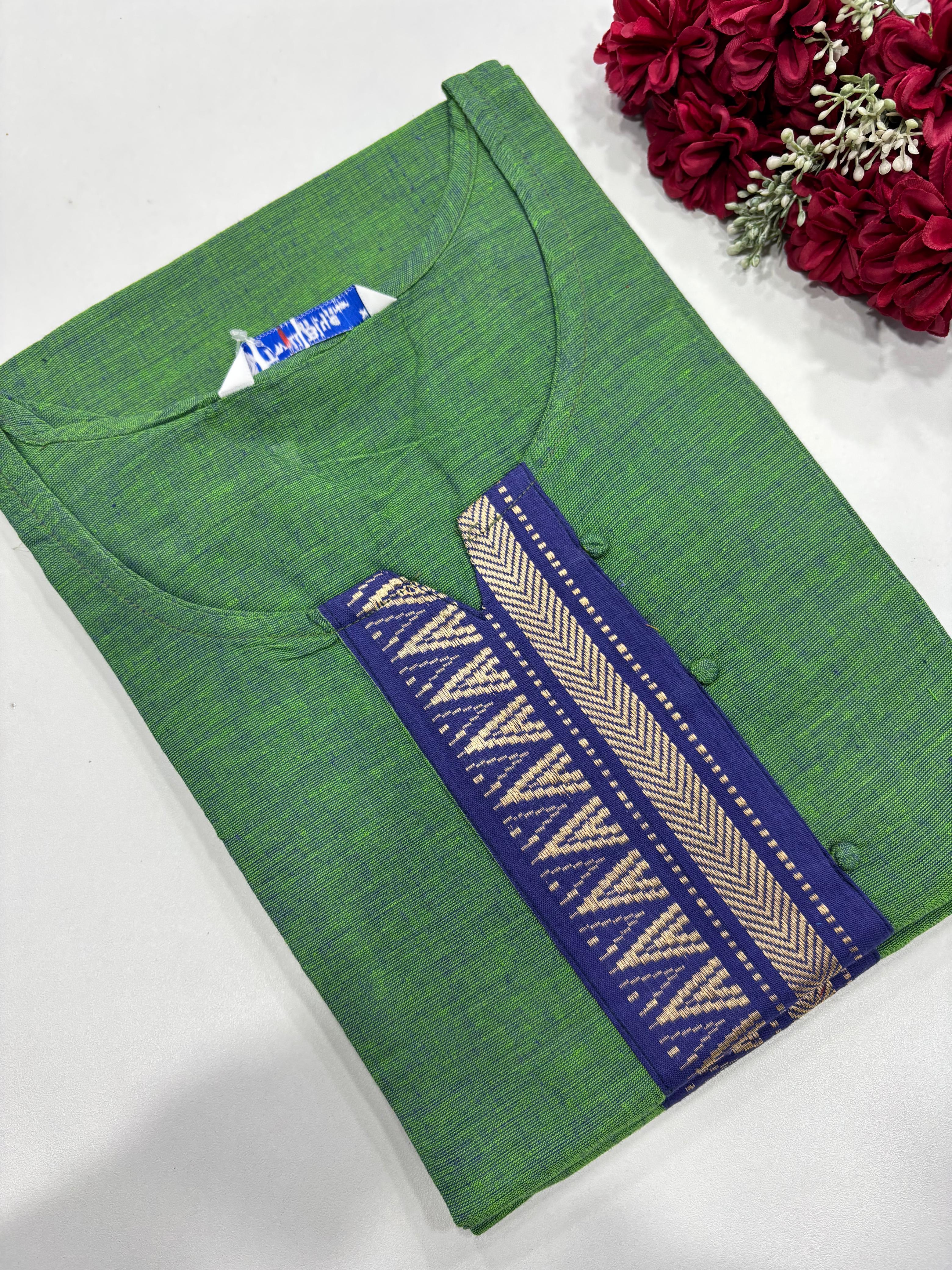 SS7871 Chettinad Cotton Side Open Kurti