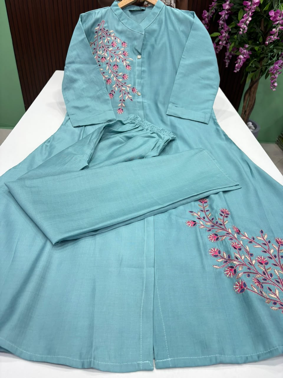 SS7899 Vatican Silk Co-ord Set - Powder Blue