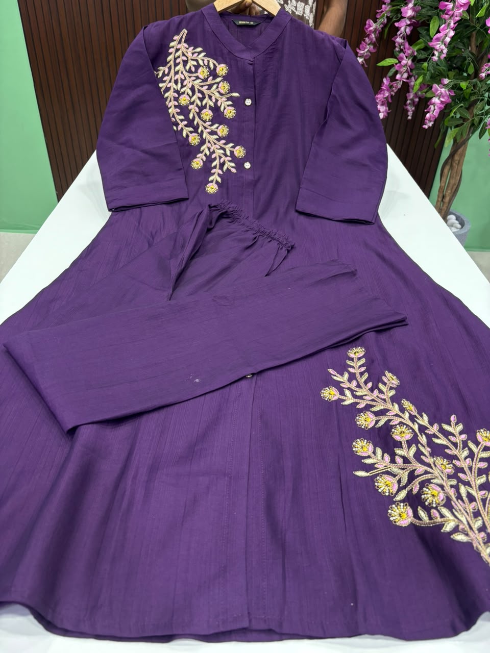 SS7901 Vatican Silk Co-ord Set - Dark Purple