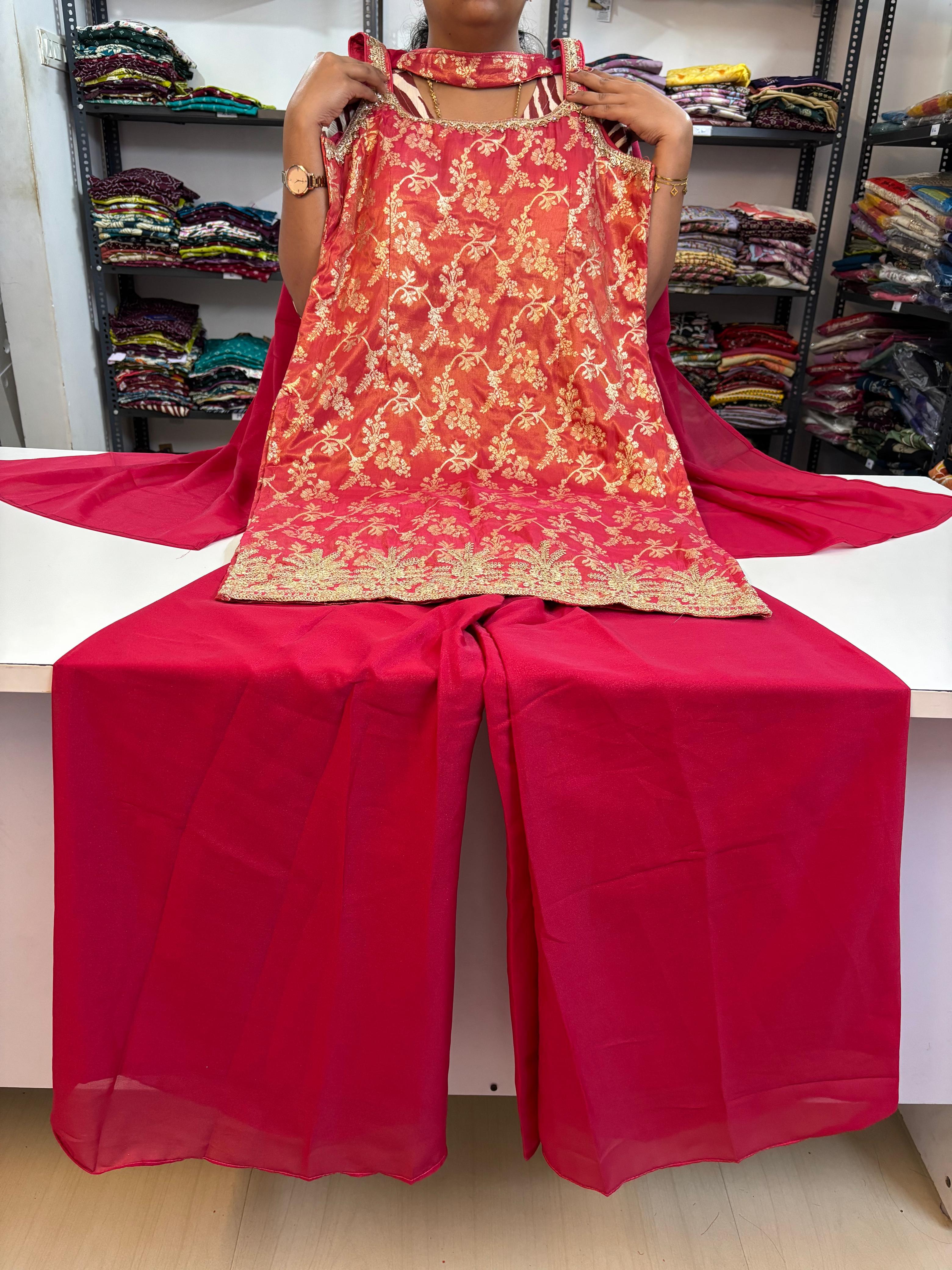 Banaras Spaghetti Style Sharara Suit