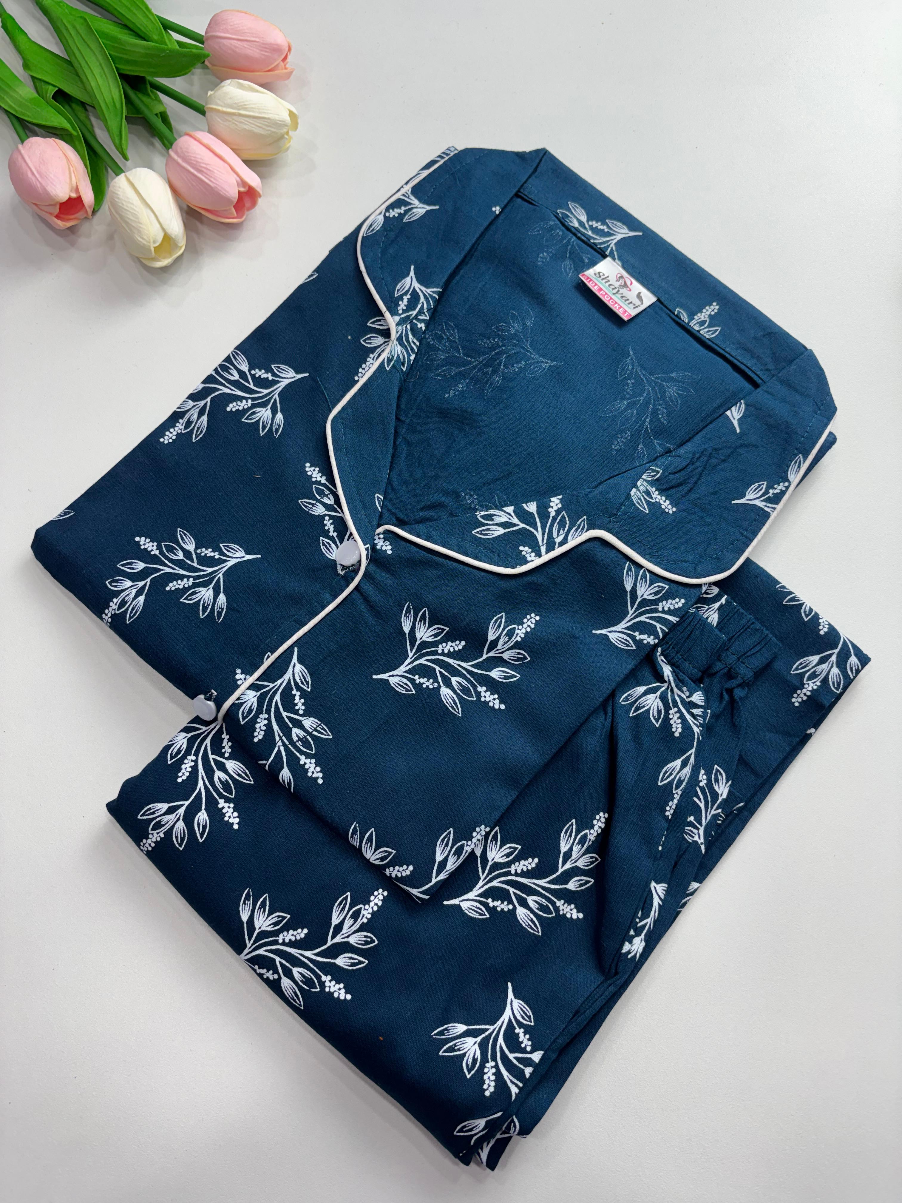 SS7966 Women’s Cotton Shirt and Pajama Set