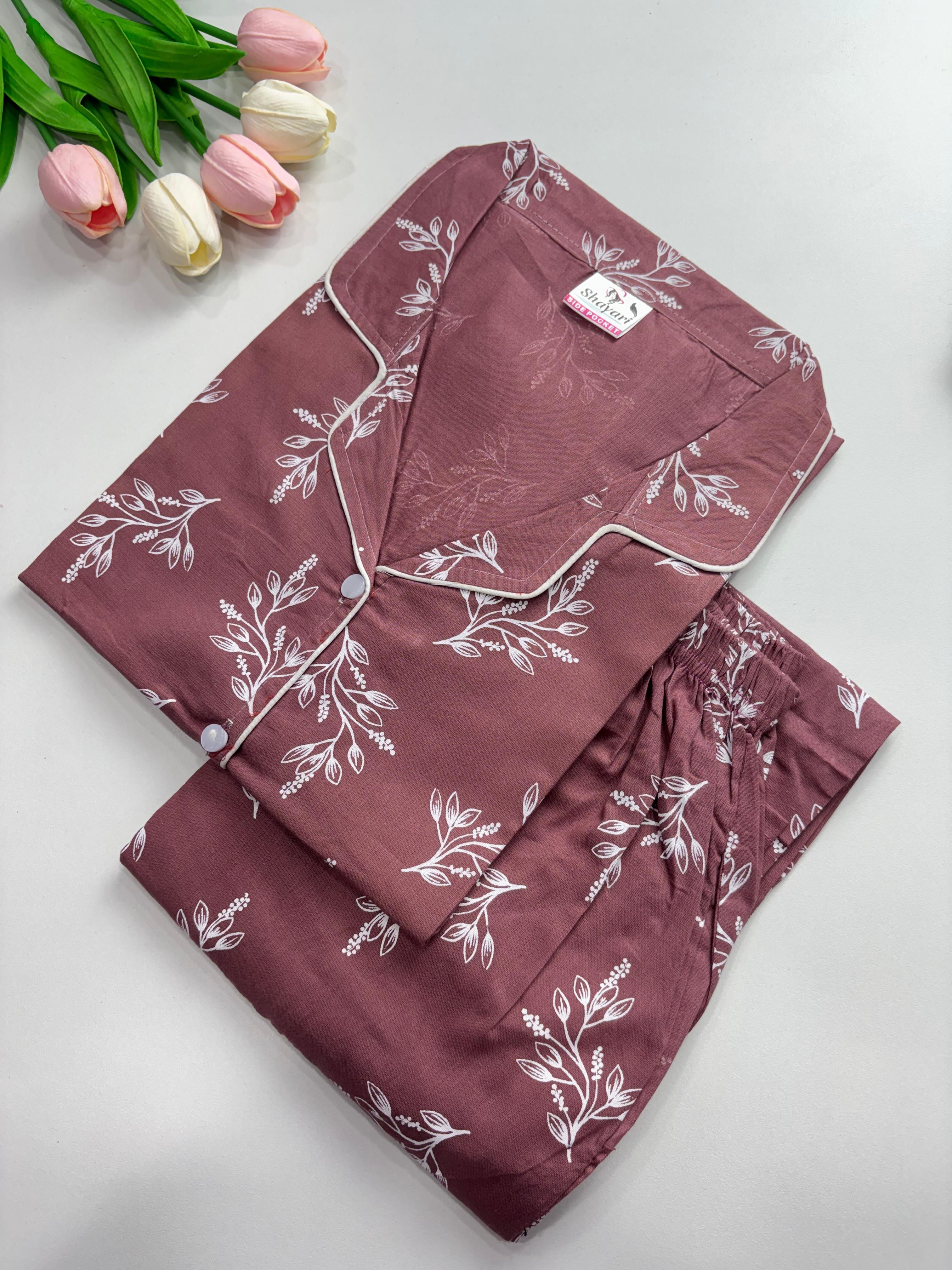 SS7967 Women’s Cotton Shirt and Pajama Set