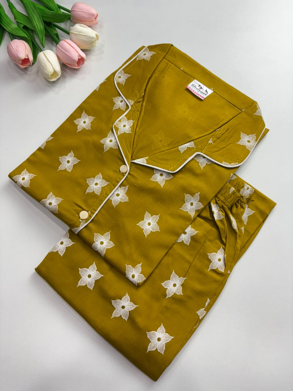SS7971 Women’s Cotton Shirt and Pajama Set