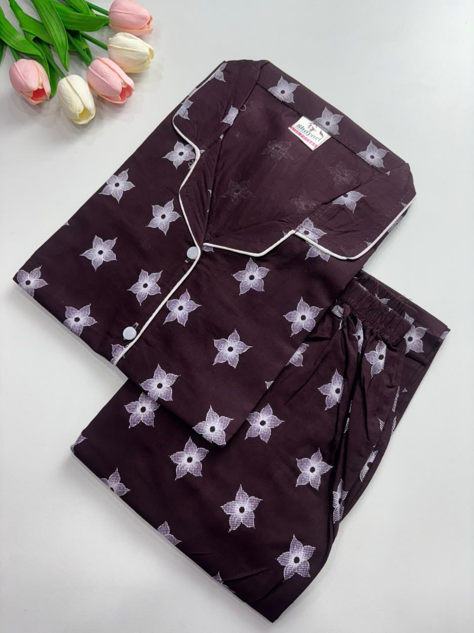 SS7973 Women’s Cotton Shirt and Pajama Set