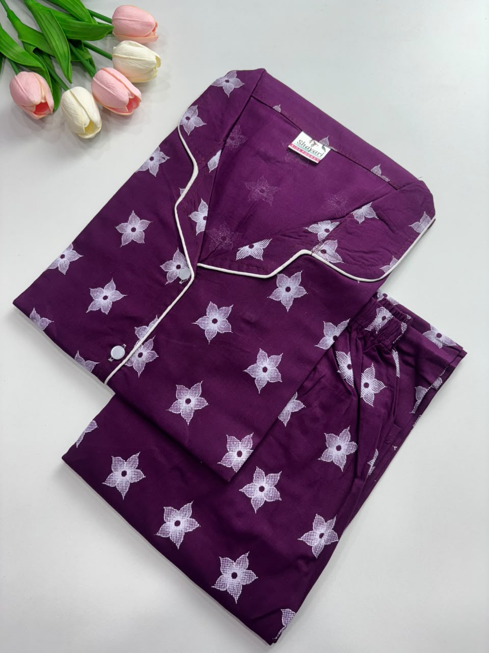 SS7972 Women’s Cotton Shirt and Pajama Set