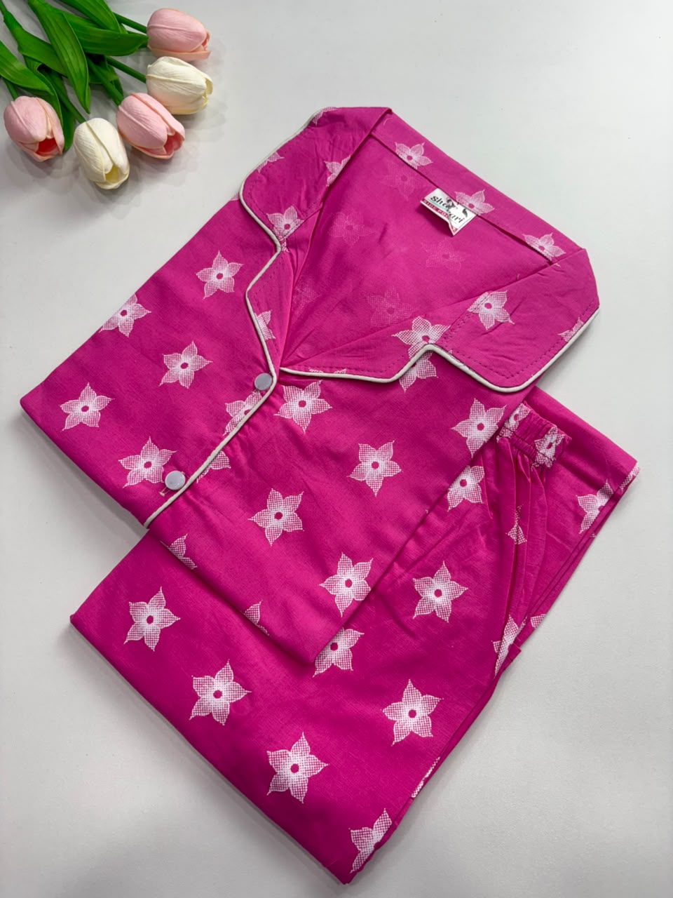 SS7974 Women’s Cotton Shirt and Pajama Set