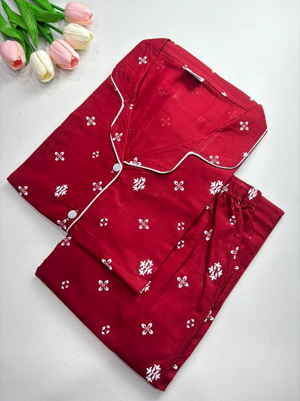 SS7976 Women’s Cotton Shirt and Pajama Set