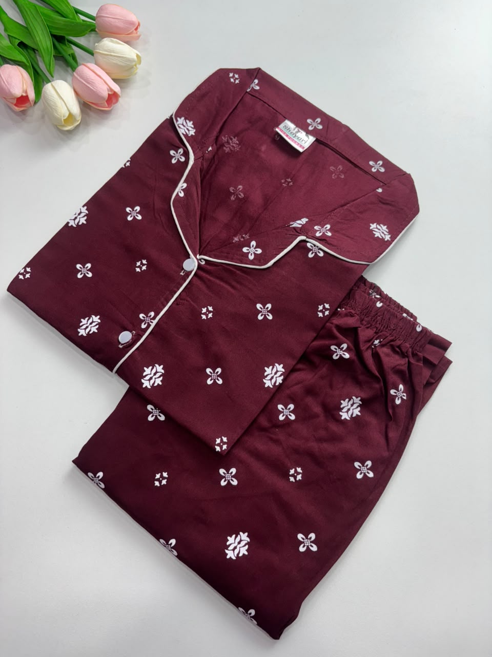 SS7977 Women’s Cotton Shirt and Pajama Set