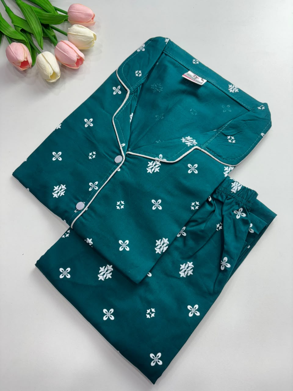 SS7975 Women’s Cotton Shirt and Pajama Set