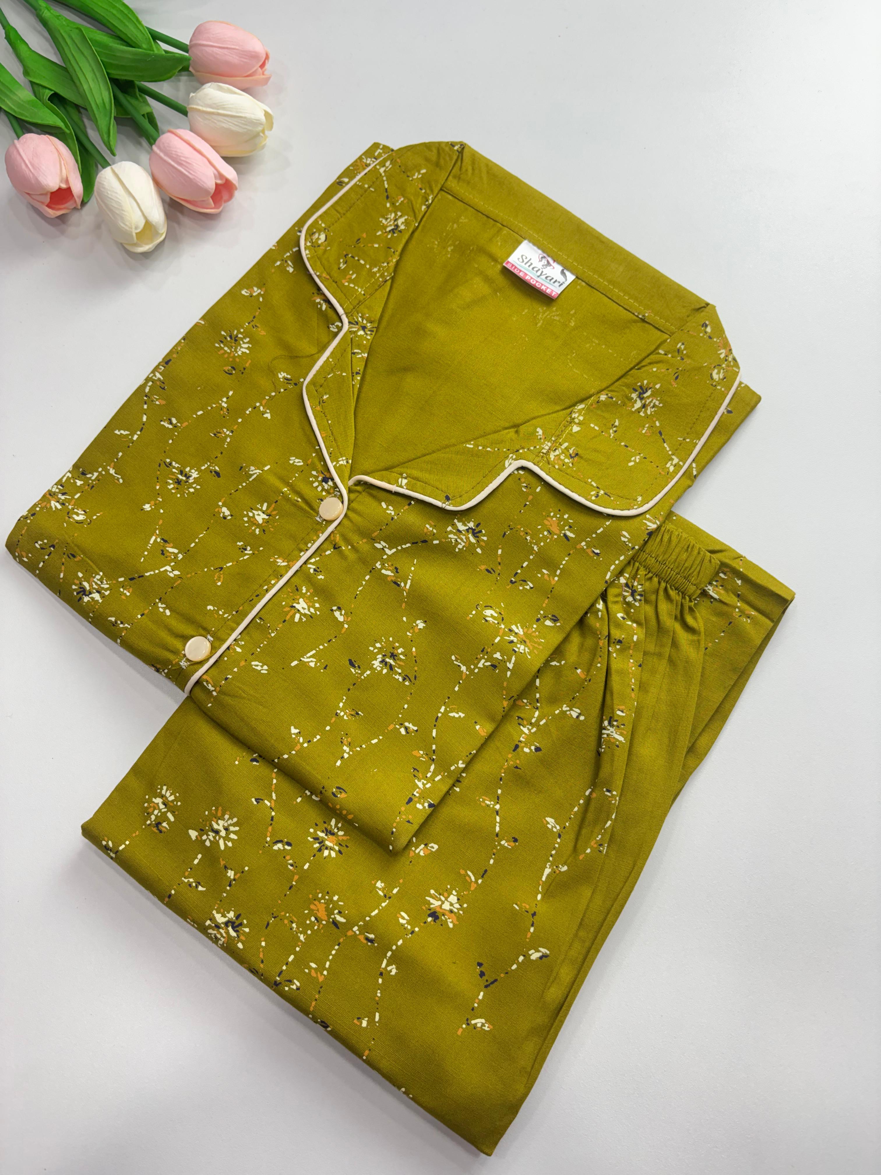 SS7980 Women’s Cotton Shirt and Pajama Set