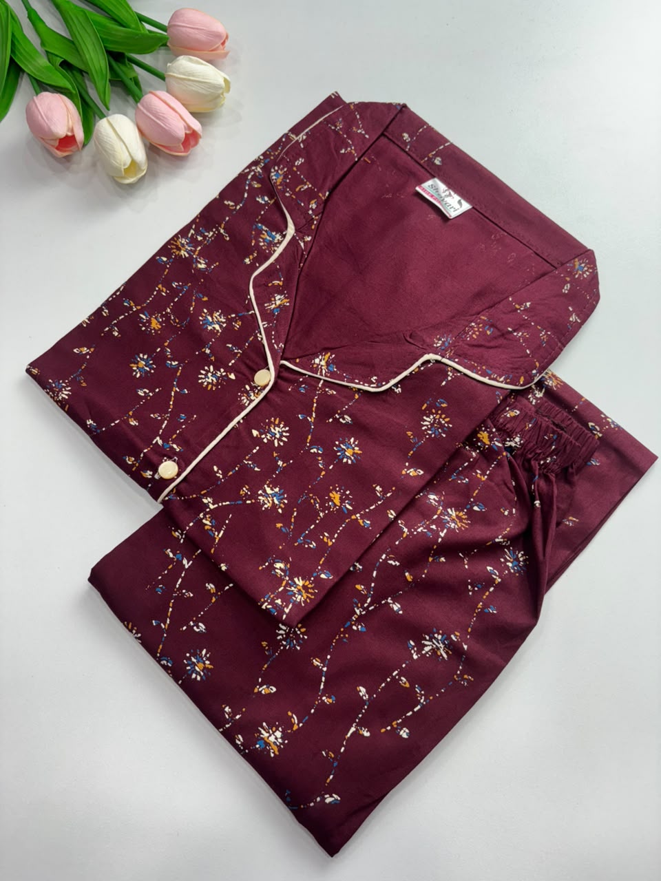 SS7984 Women’s Cotton Shirt and Pajama Set