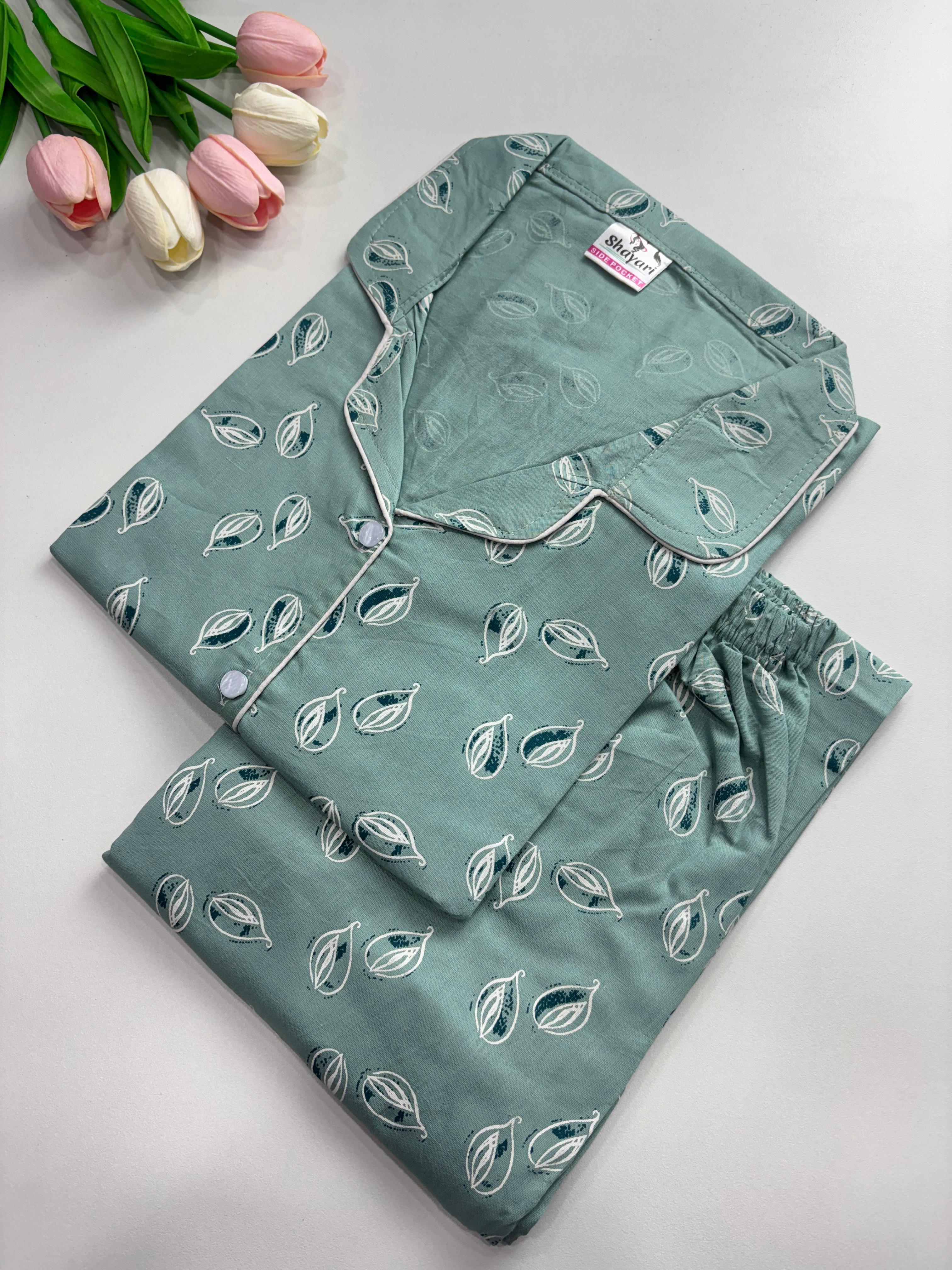 SS7986 Women’s Cotton Shirt and Pajama Set
