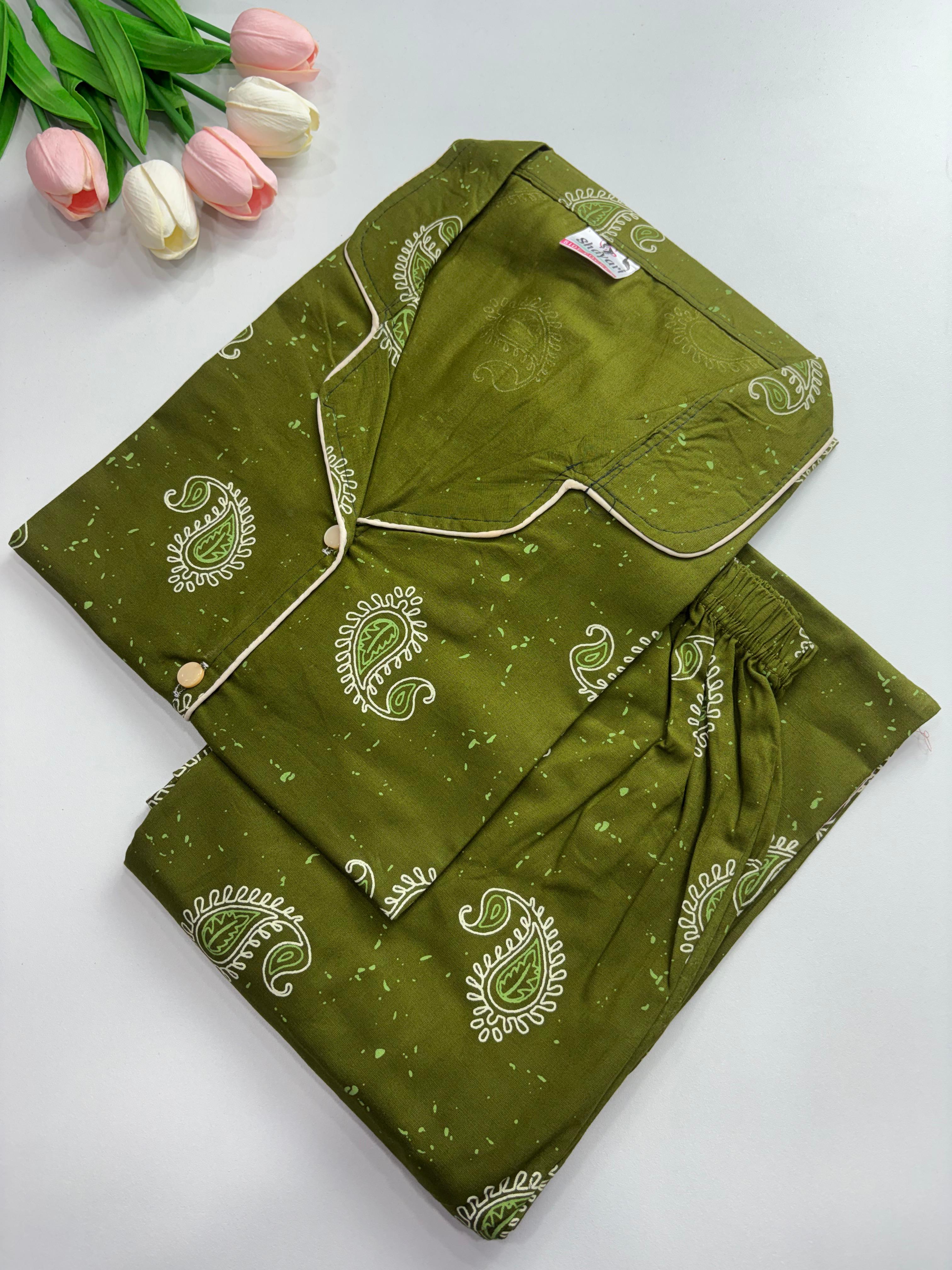 SS7996 Women’s Cotton Shirt and Pajama Set