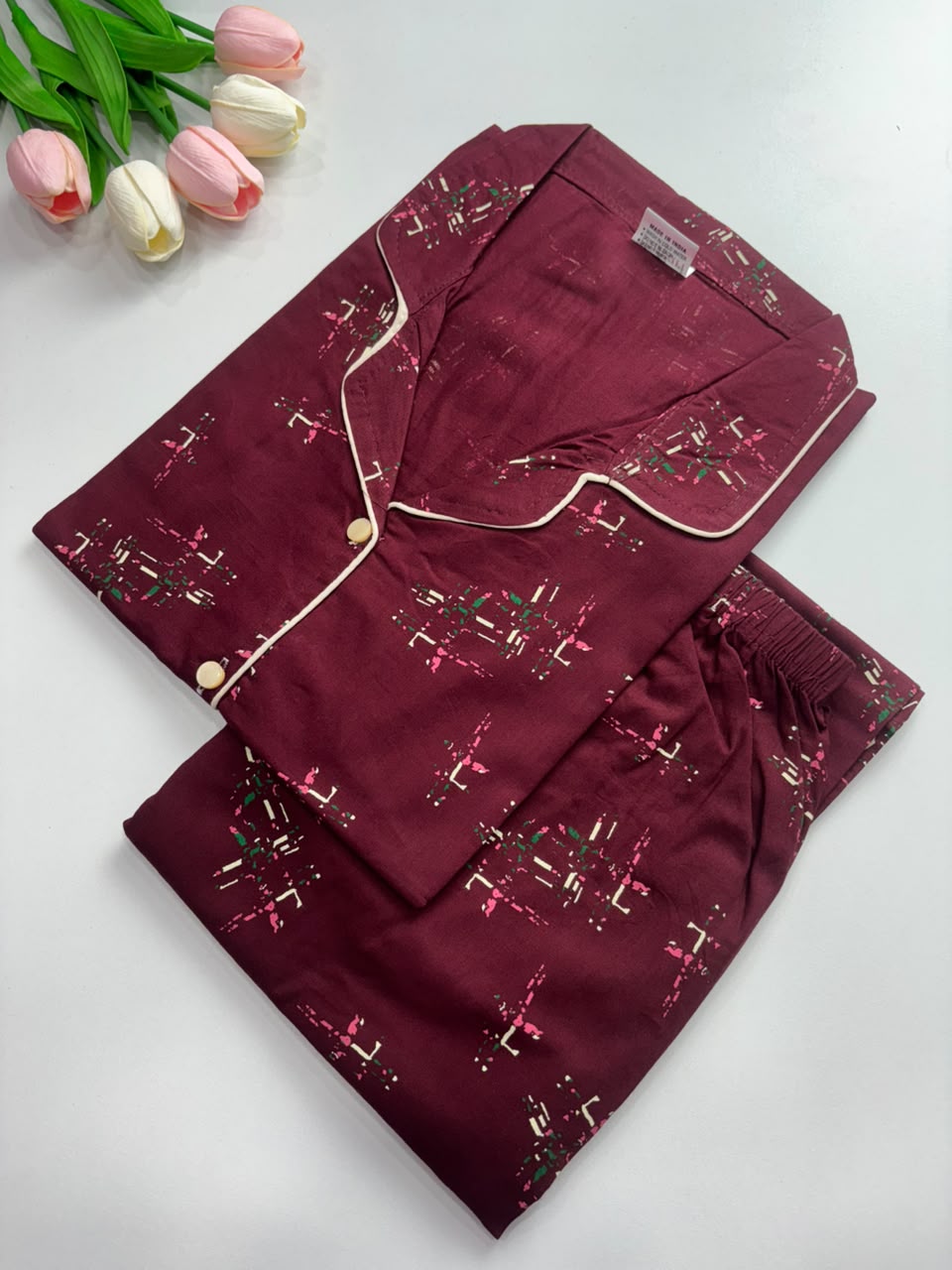 SS8001 Women’s Cotton Shirt and Pajama Set