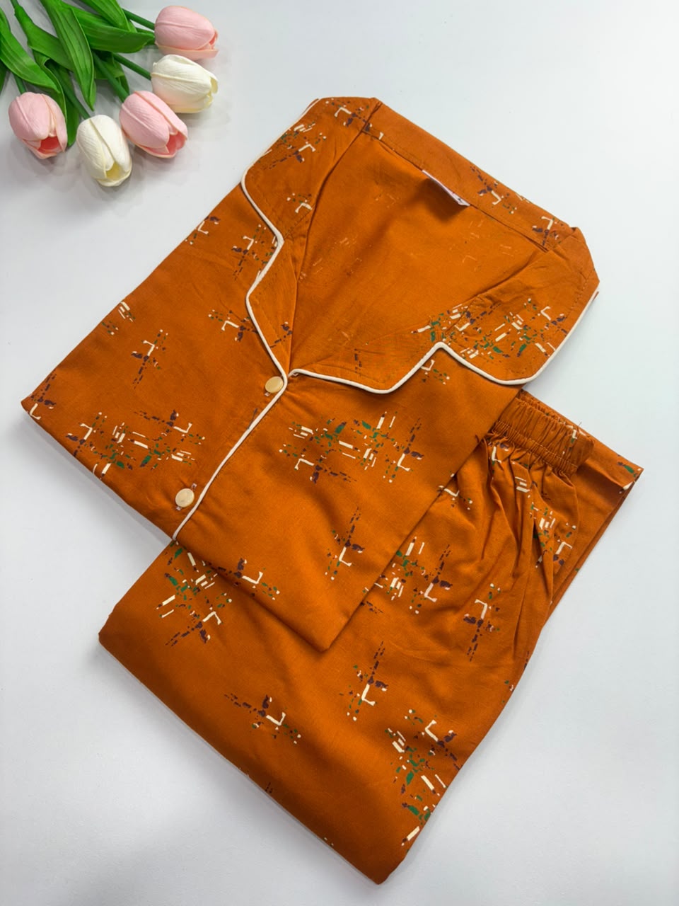 SS8004 Women’s Cotton Shirt and Pajama Set