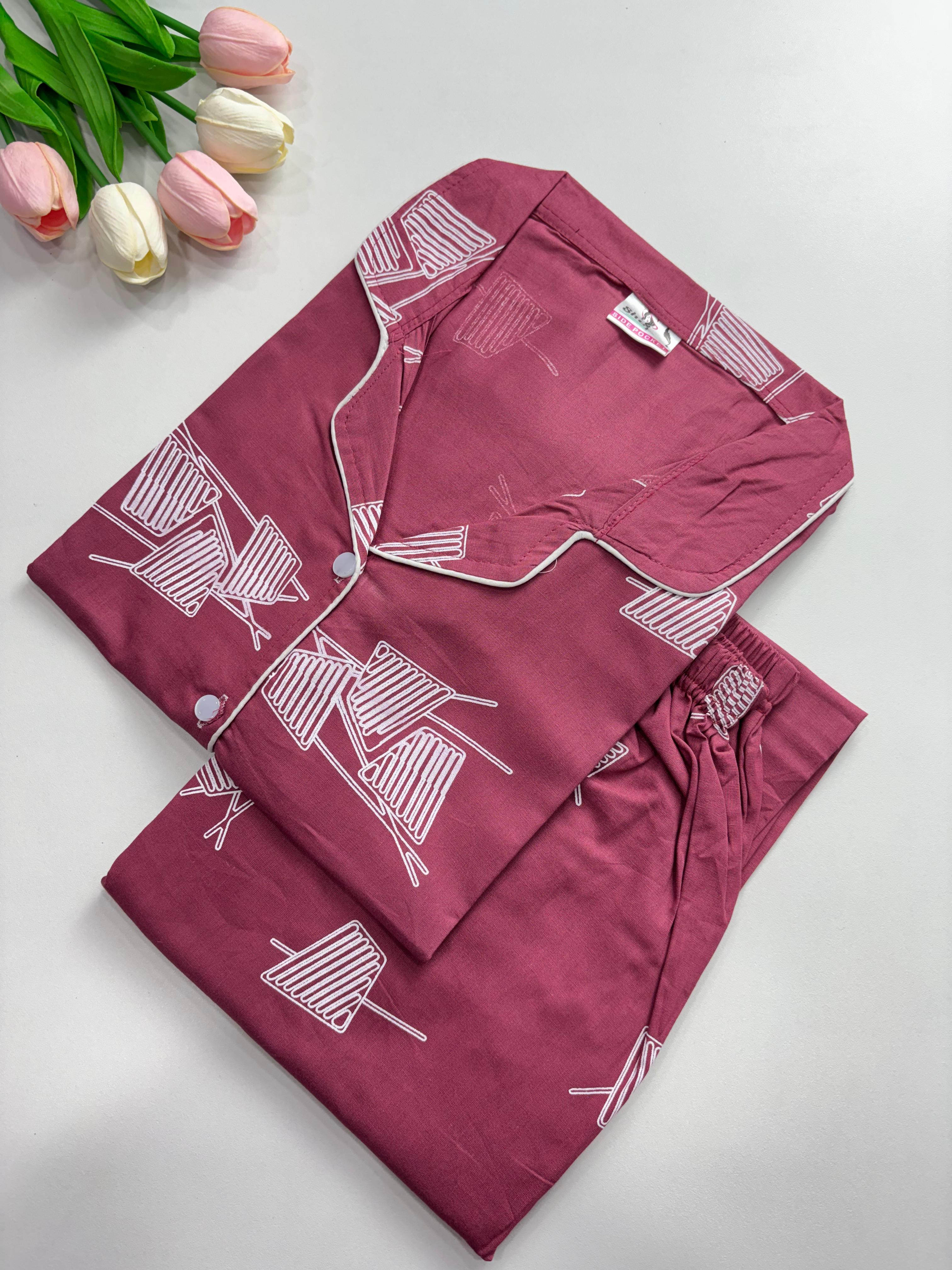 SS7933 Women’s Cotton Shirt and Pajama Set