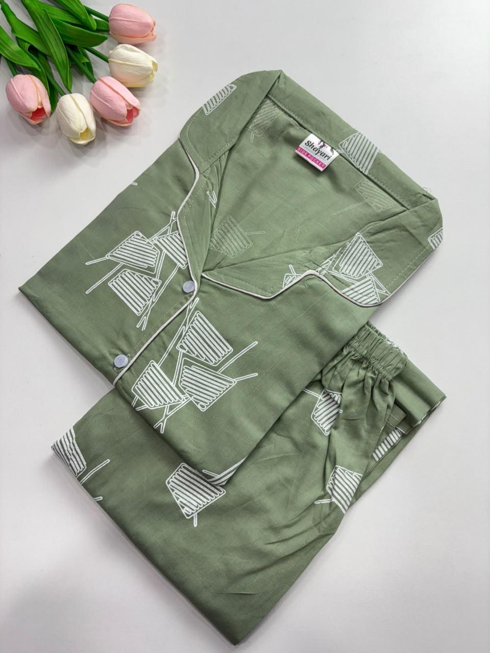 SS7930 Women’s Cotton Shirt and Pajama Set