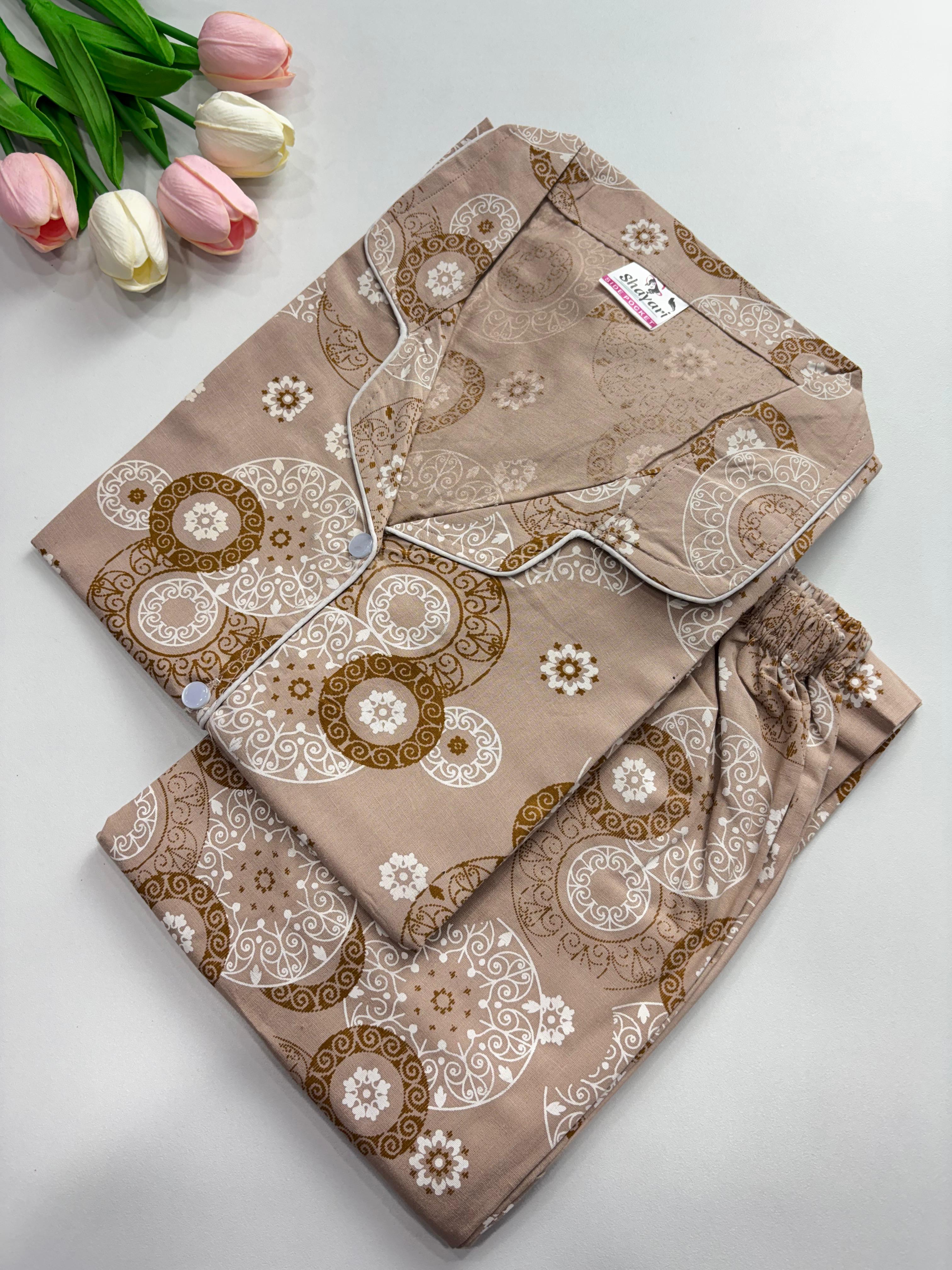 SS7939 Women’s Cotton Shirt and Pajama Set