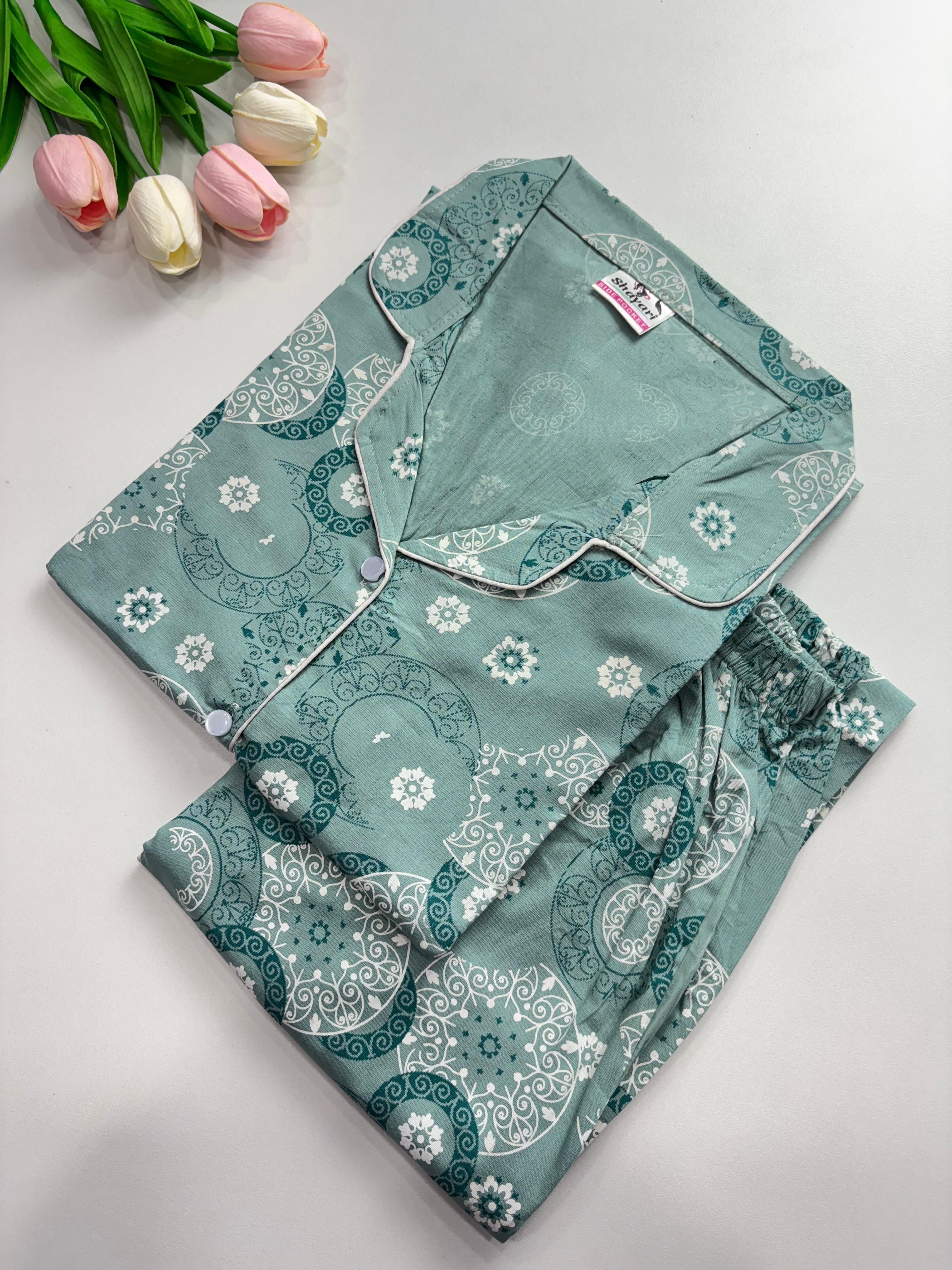 SS7935 Women’s Cotton Shirt and Pajama Set