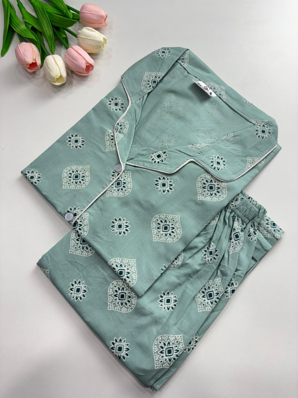 SS7940 Women’s Cotton Shirt and Pajama Set