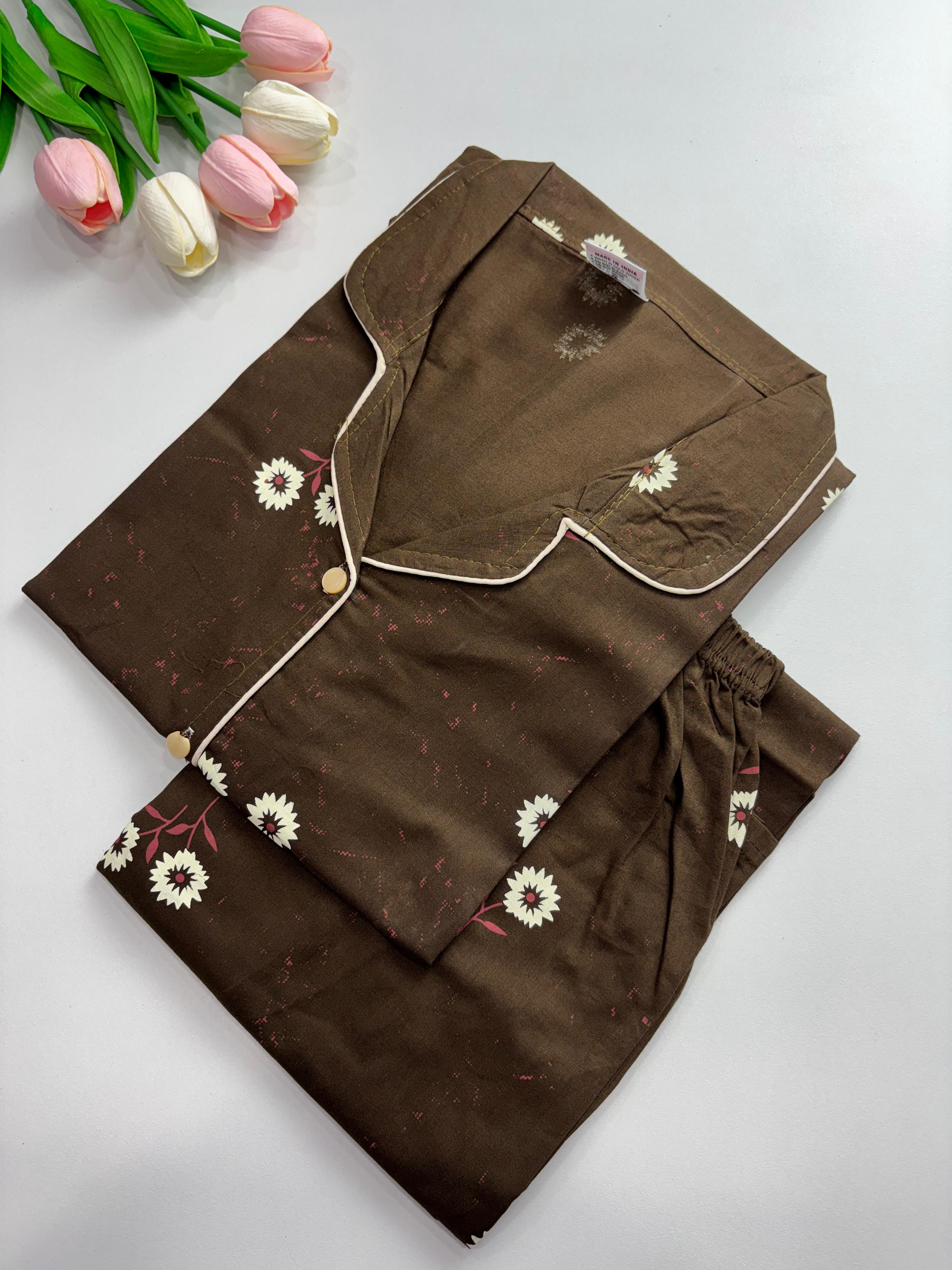 SS7946  Women’s Cotton Shirt and Pajama Set