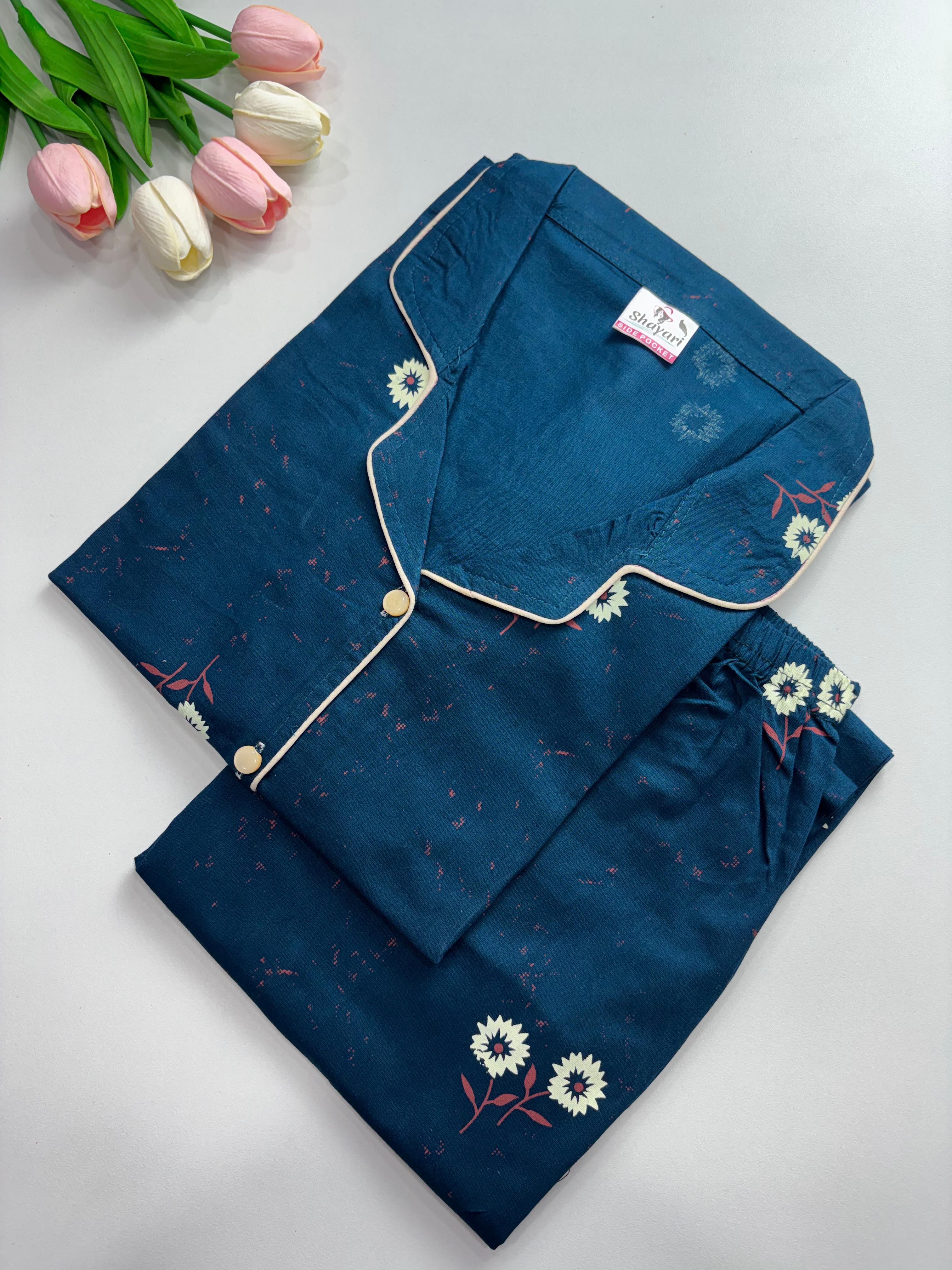 SS7945  Women’s Cotton Shirt and Pajama Set