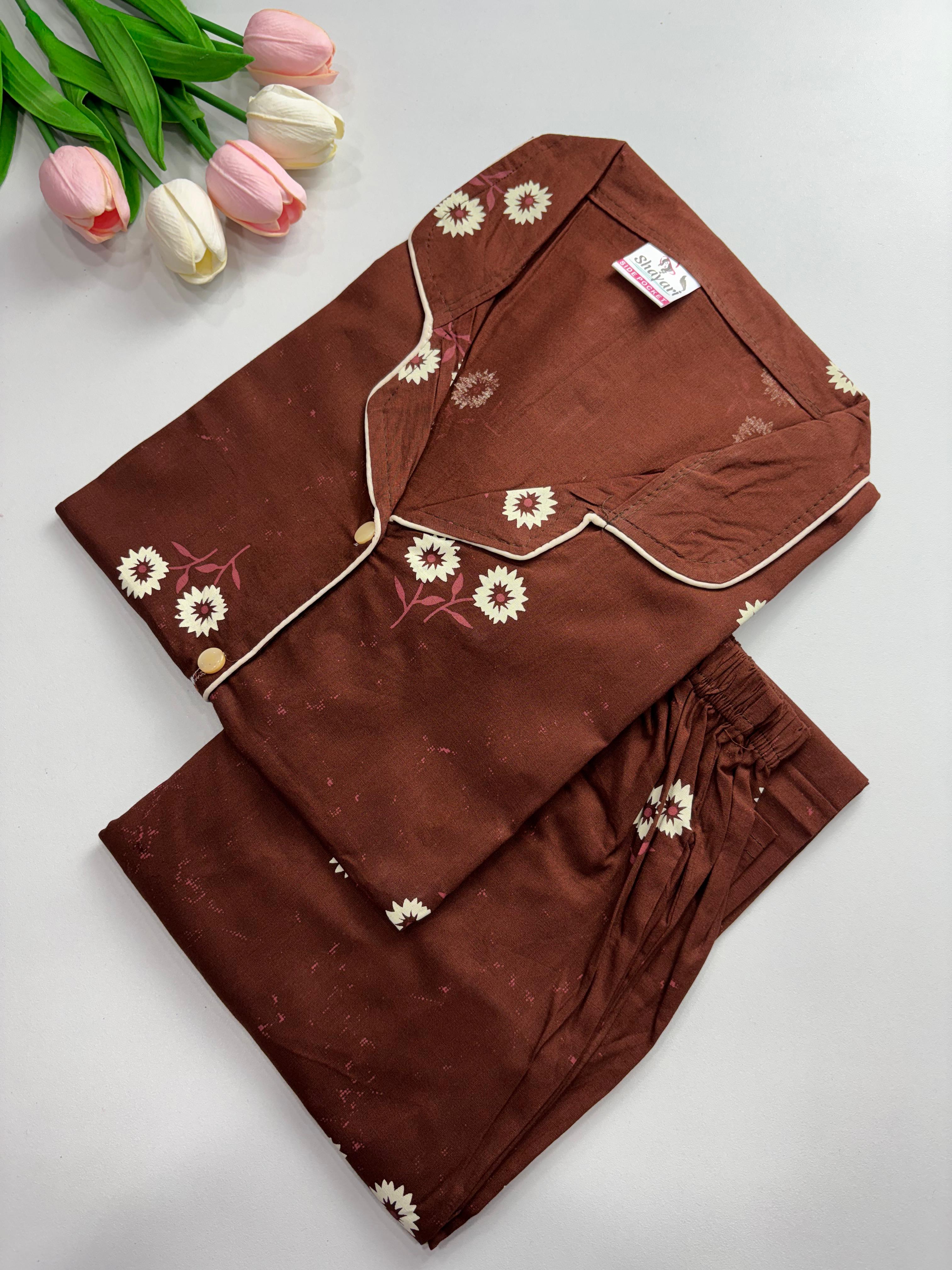 SS7948  Women’s Cotton Shirt and Pajama Set