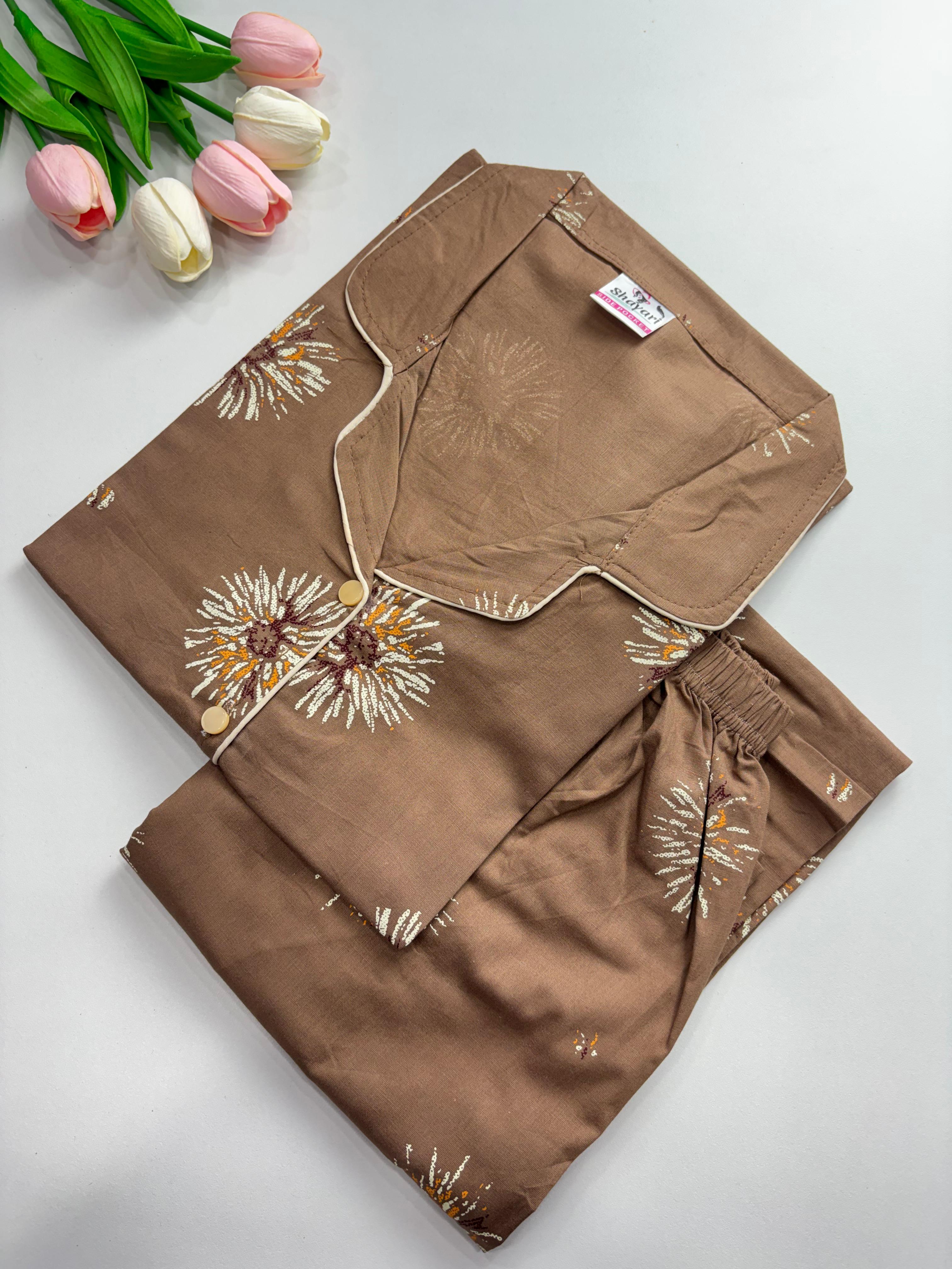 SS7952  Women’s Cotton Shirt and Pajama Set