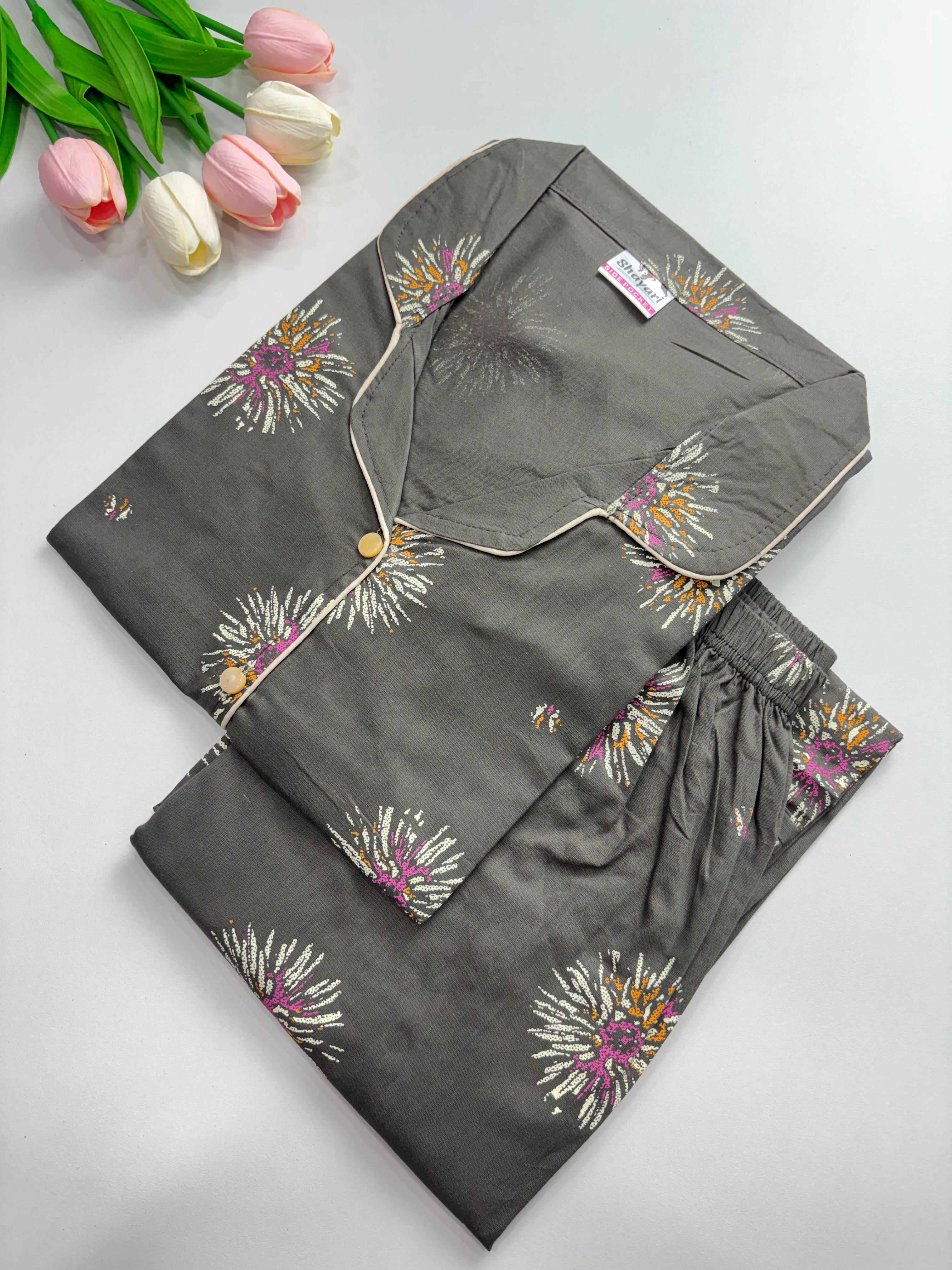 SS7951  Women’s Cotton Shirt and Pajama Set