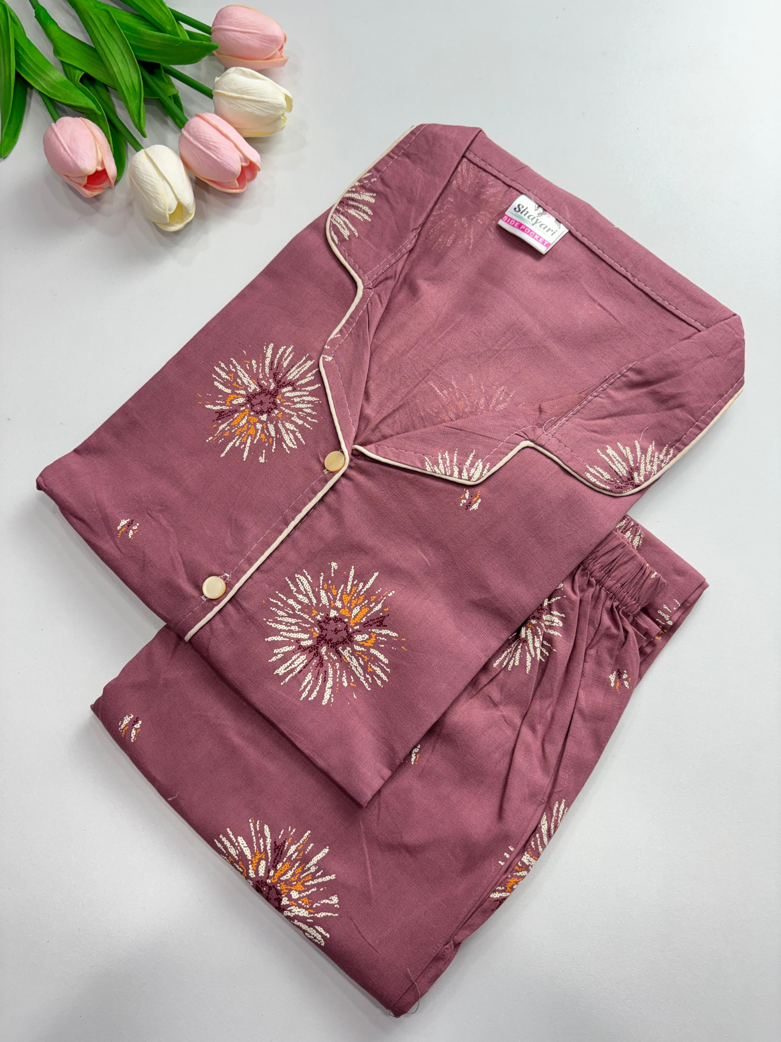 SS7953  Women’s Cotton Shirt and Pajama Set