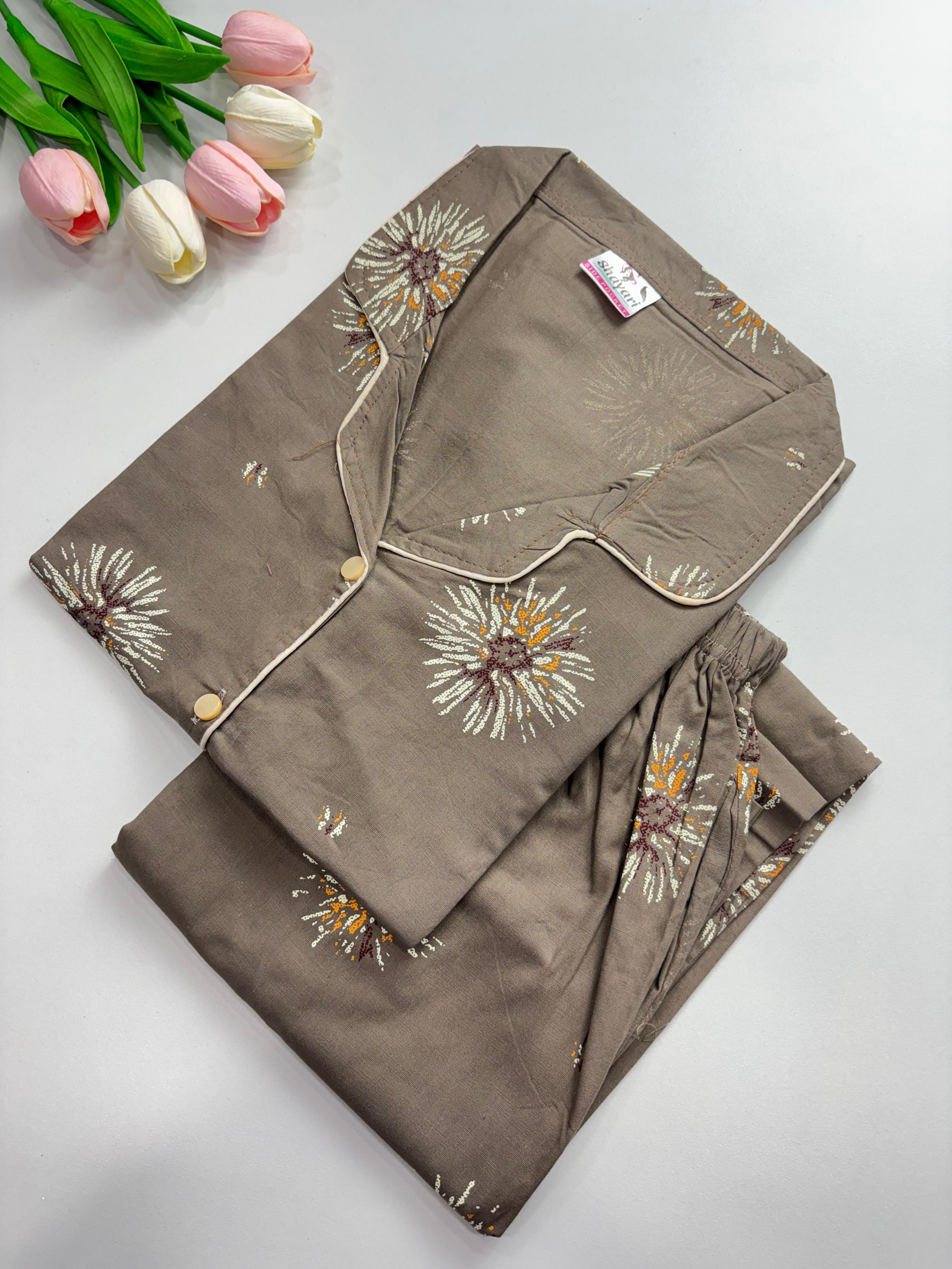 SS7950  Women’s Cotton Shirt and Pajama Set