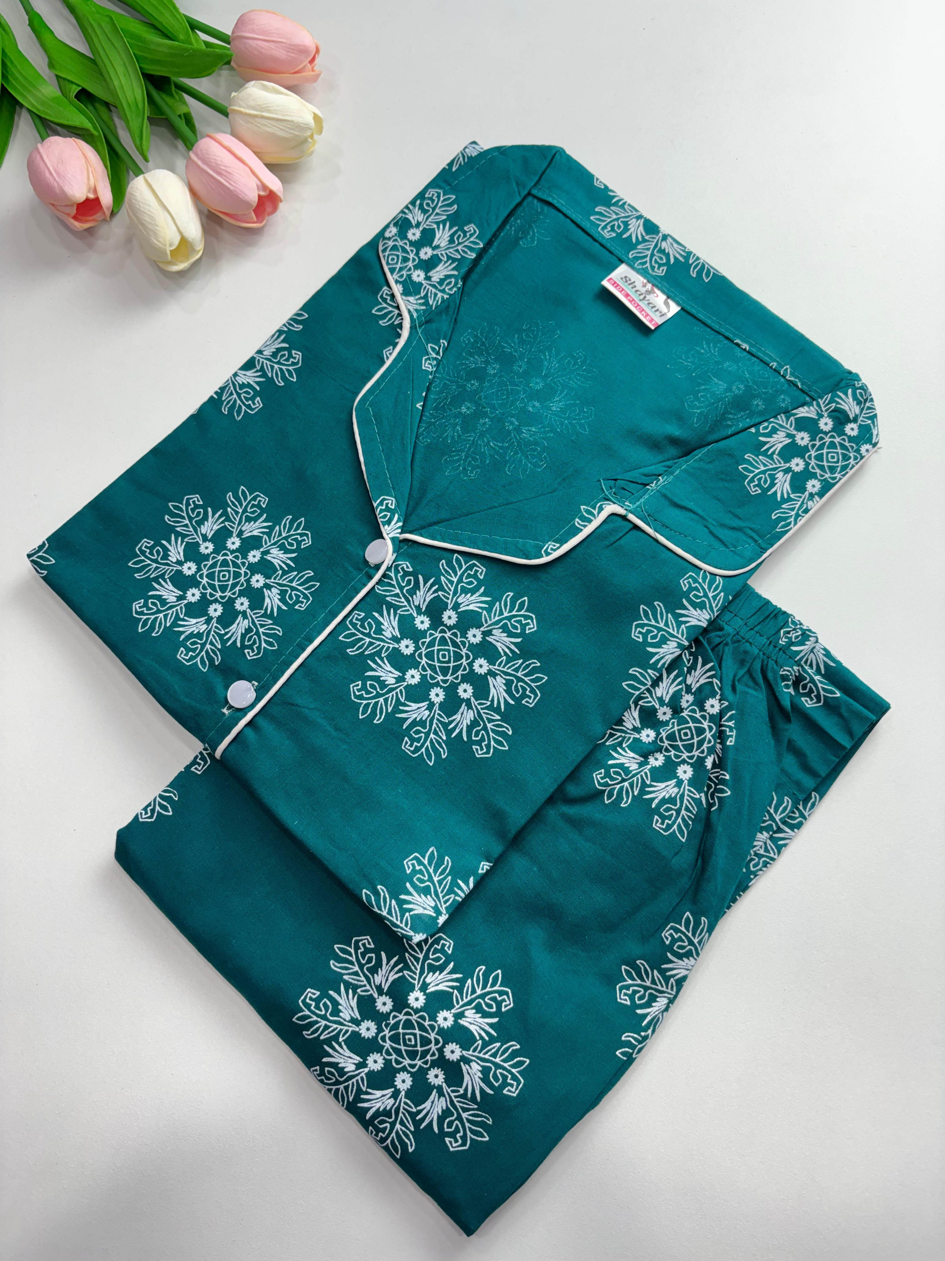 SS7958 Women’s Cotton Shirt and Pajama Set