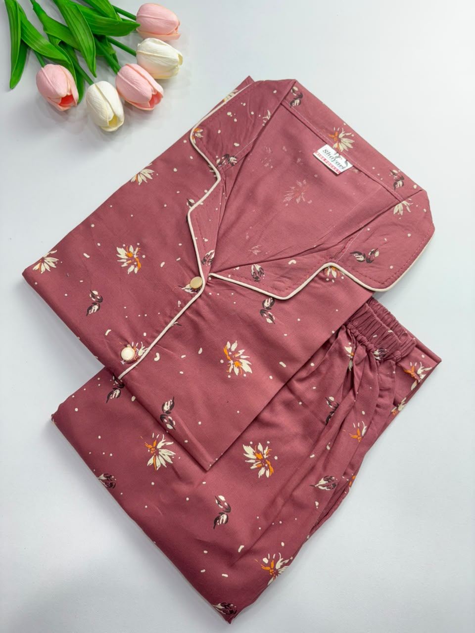 SS7964 Women’s Cotton Shirt and Pajama Set