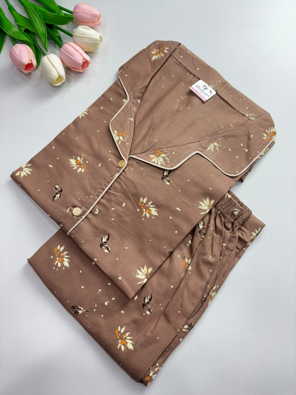 SS7960 Women’s Cotton Shirt and Pajama Set