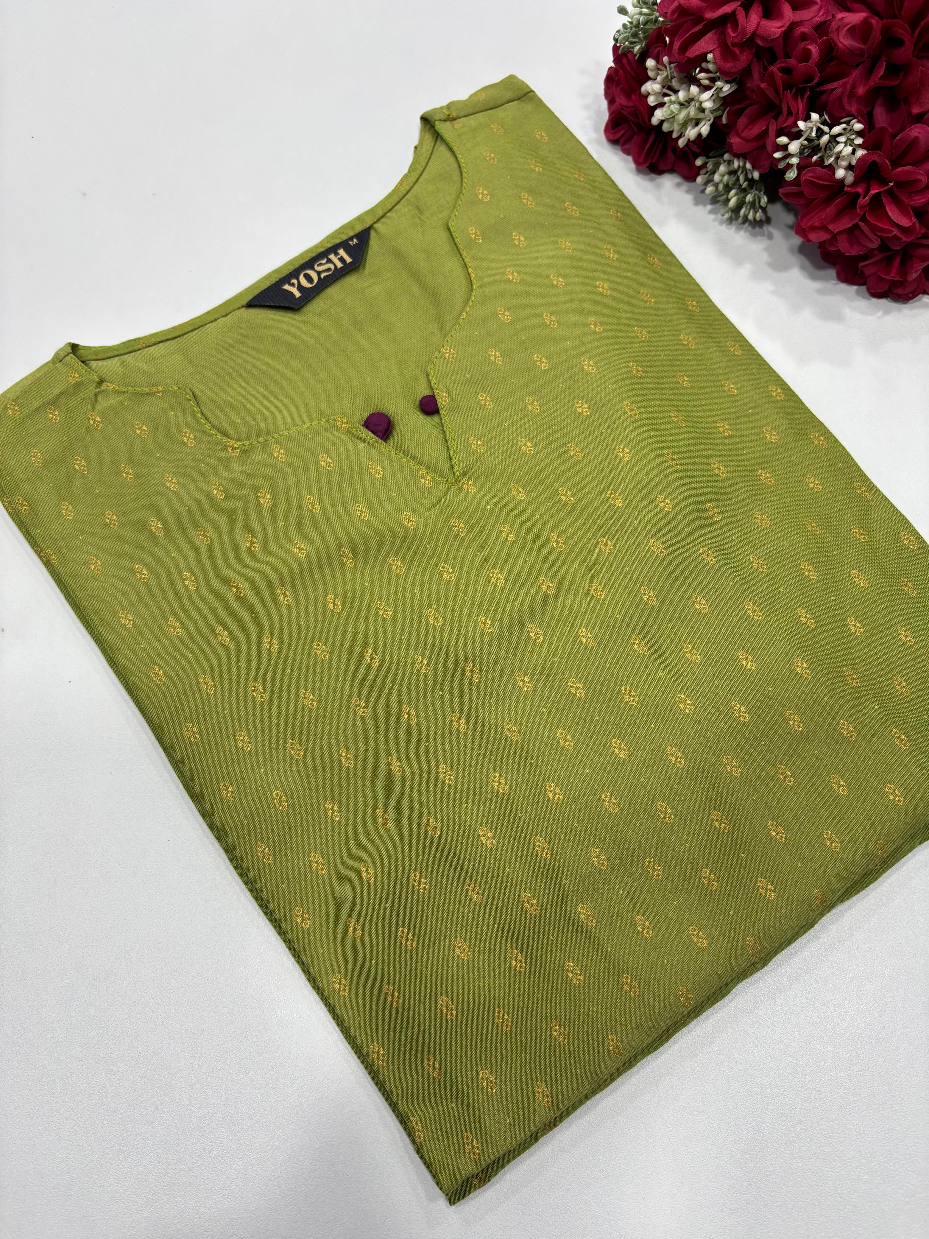 SS8118 Silk Printed Side Open Kurti
