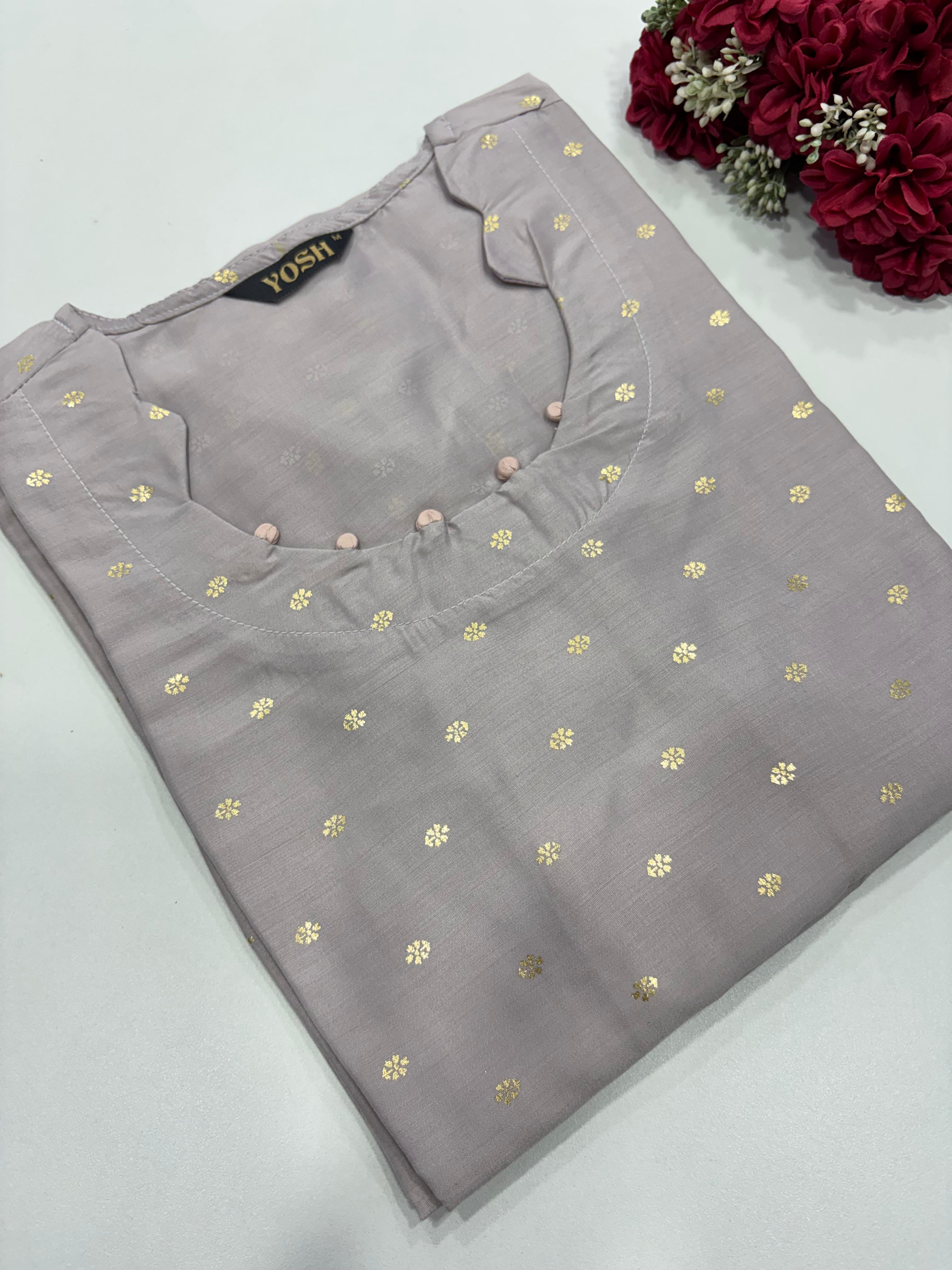 SS8114 Silk Printed Side Open Kurti