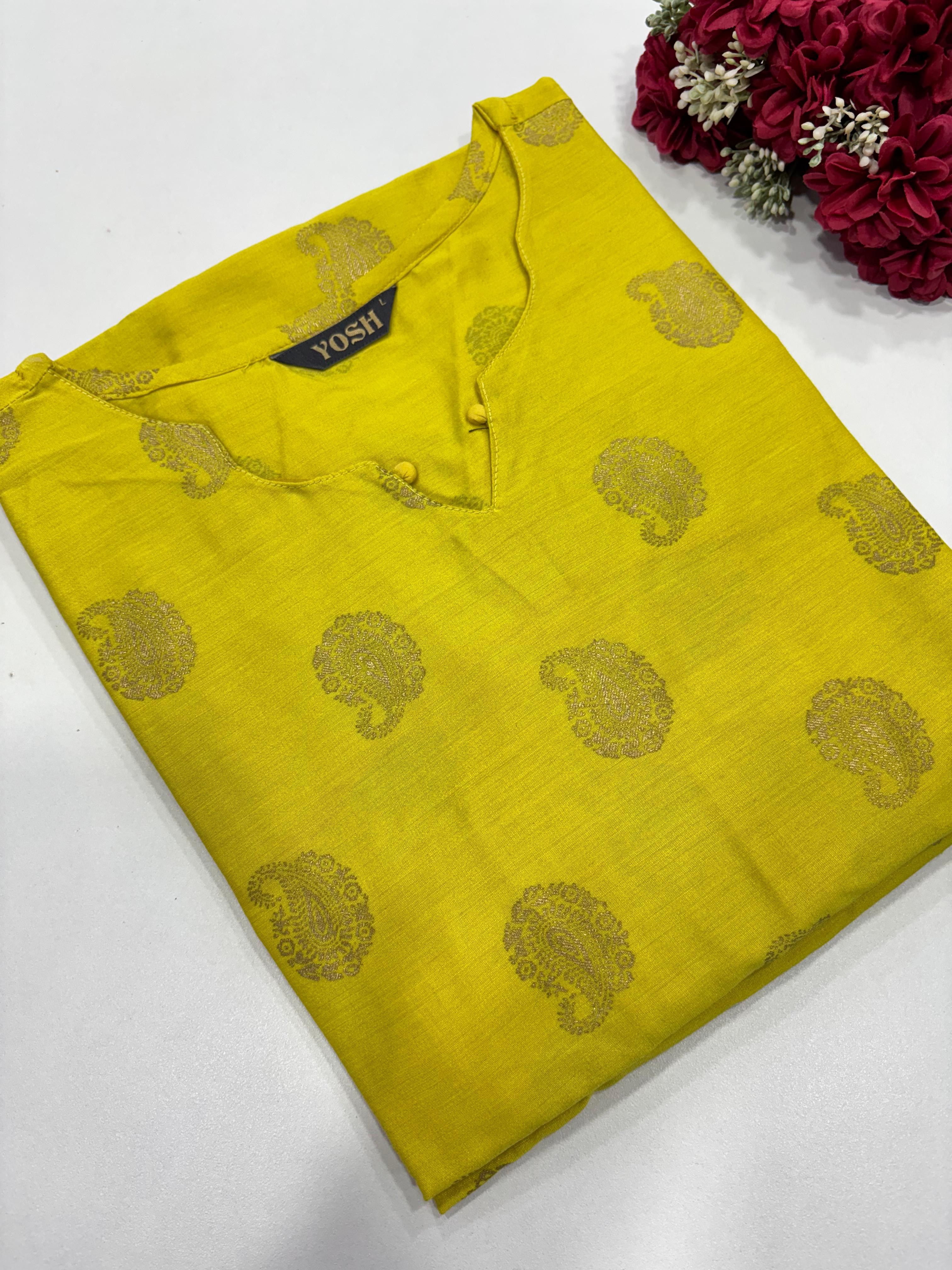 SS8115 Silk Printed Side Open Kurti