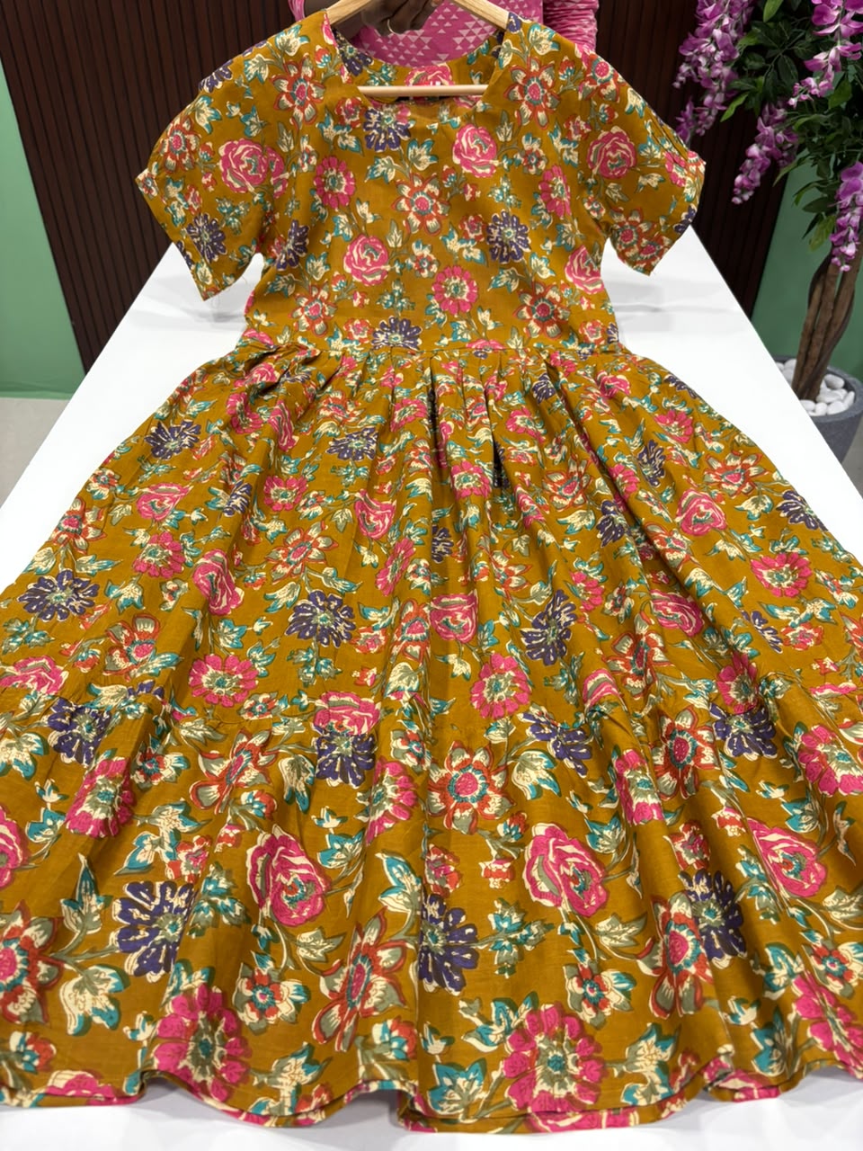SS8120 Kalamkari Printed Cotton Frock