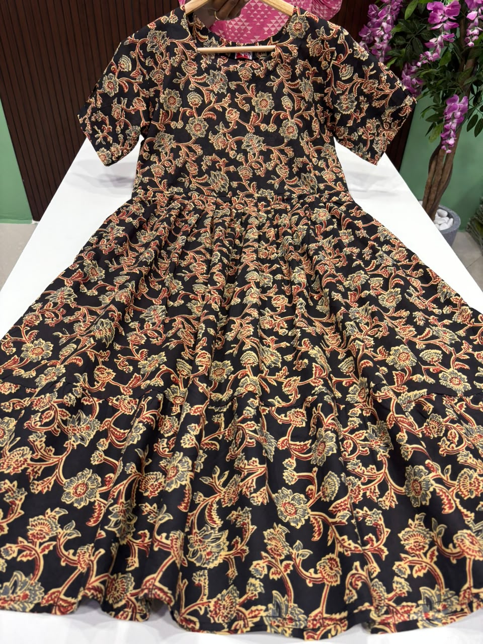SS8121 Kalamkari Printed Cotton Frock