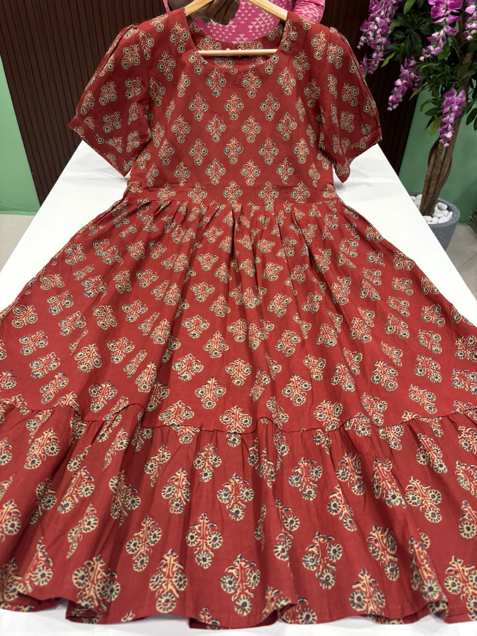SS8119 Kalamkari Printed Cotton Frock