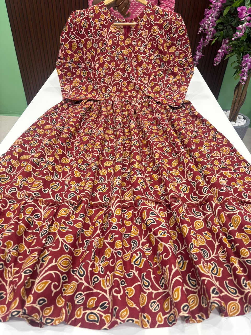 SS8124 Kalamkari Printed Cotton Frock