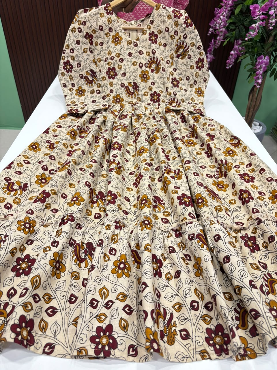 SS8122 Kalamkari Printed Cotton Frock