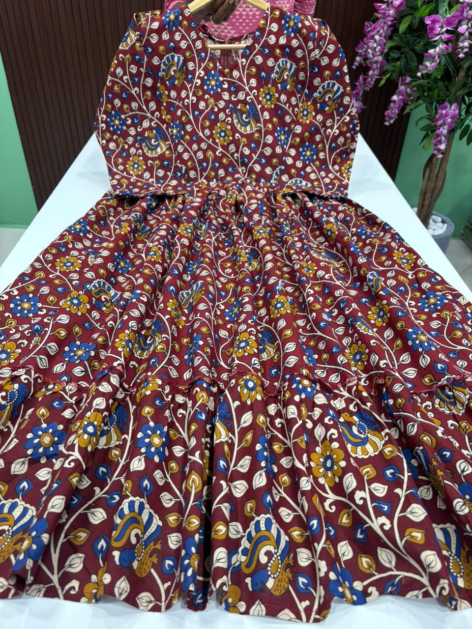 SS8123 Kalamkari Printed Cotton Frock