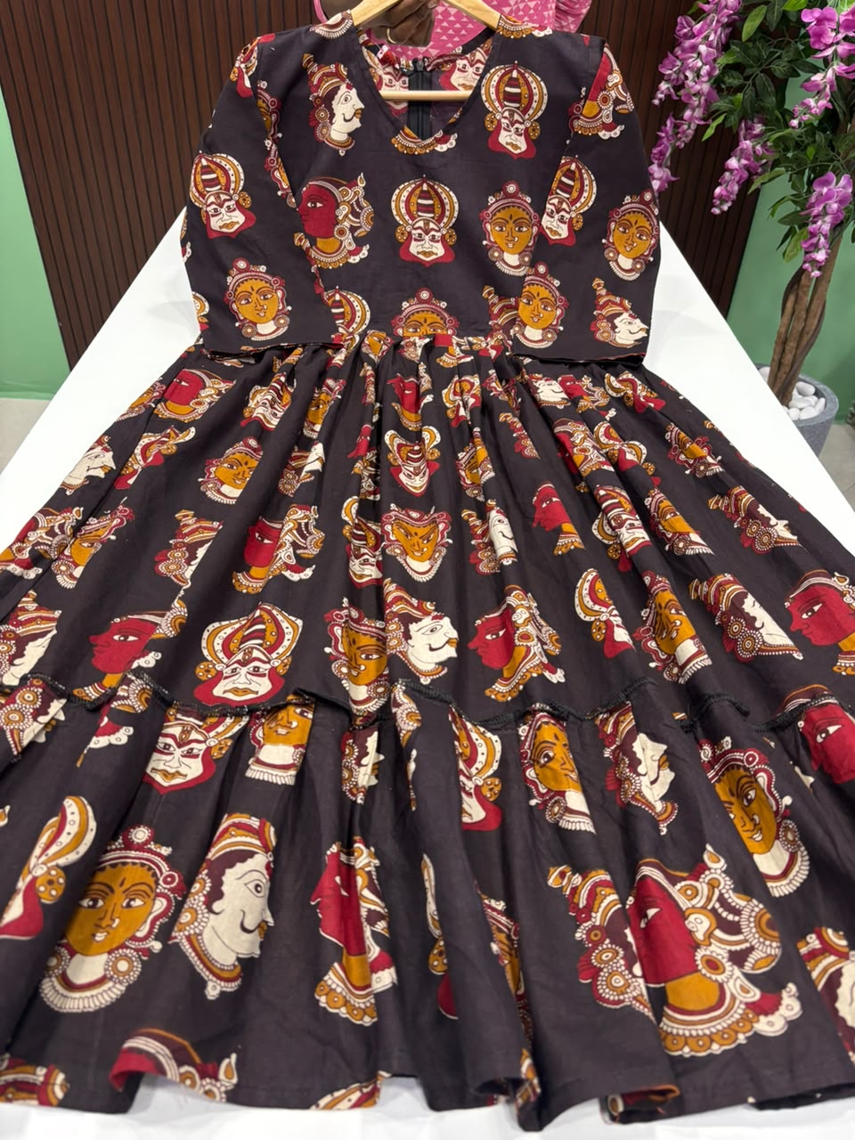 SS8125 Kalamkari Printed Cotton Frock