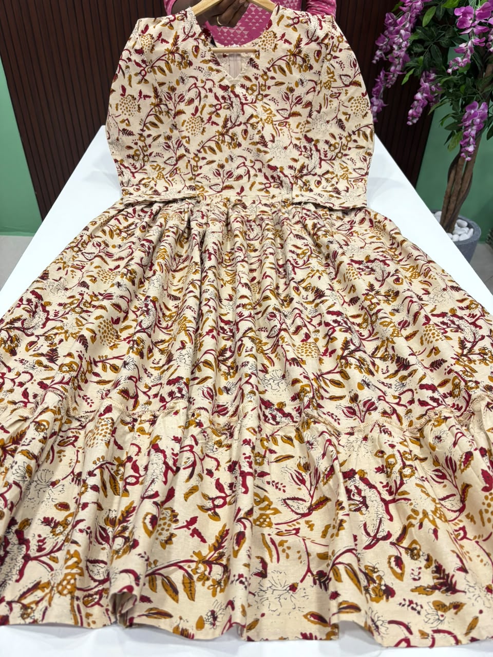 SS8126 Kalamkari Printed Cotton Frock