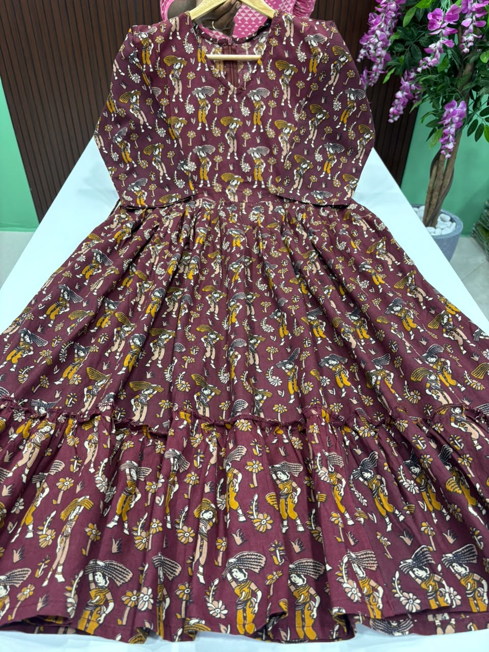 SS8129 Kalamkari Printed Cotton Frock